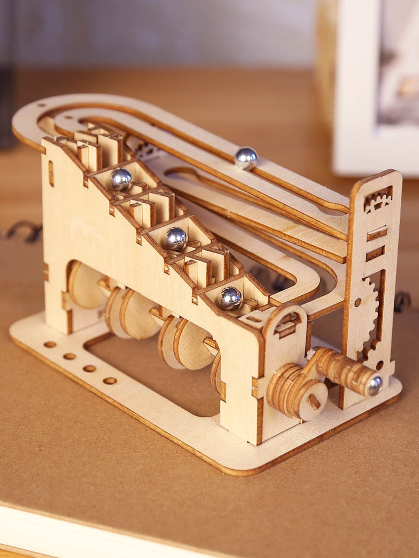 GK Wood 3D Wooden Puzzle – Marble Run Mechanical Model Kit – 237 Pieces – DIY Gift