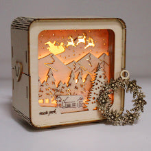 Factory wholesale 3D Wooden Puzzles Merry Christmas Model Kit Night Lights Desk Decorations Birthday Christmas Gifts For Women