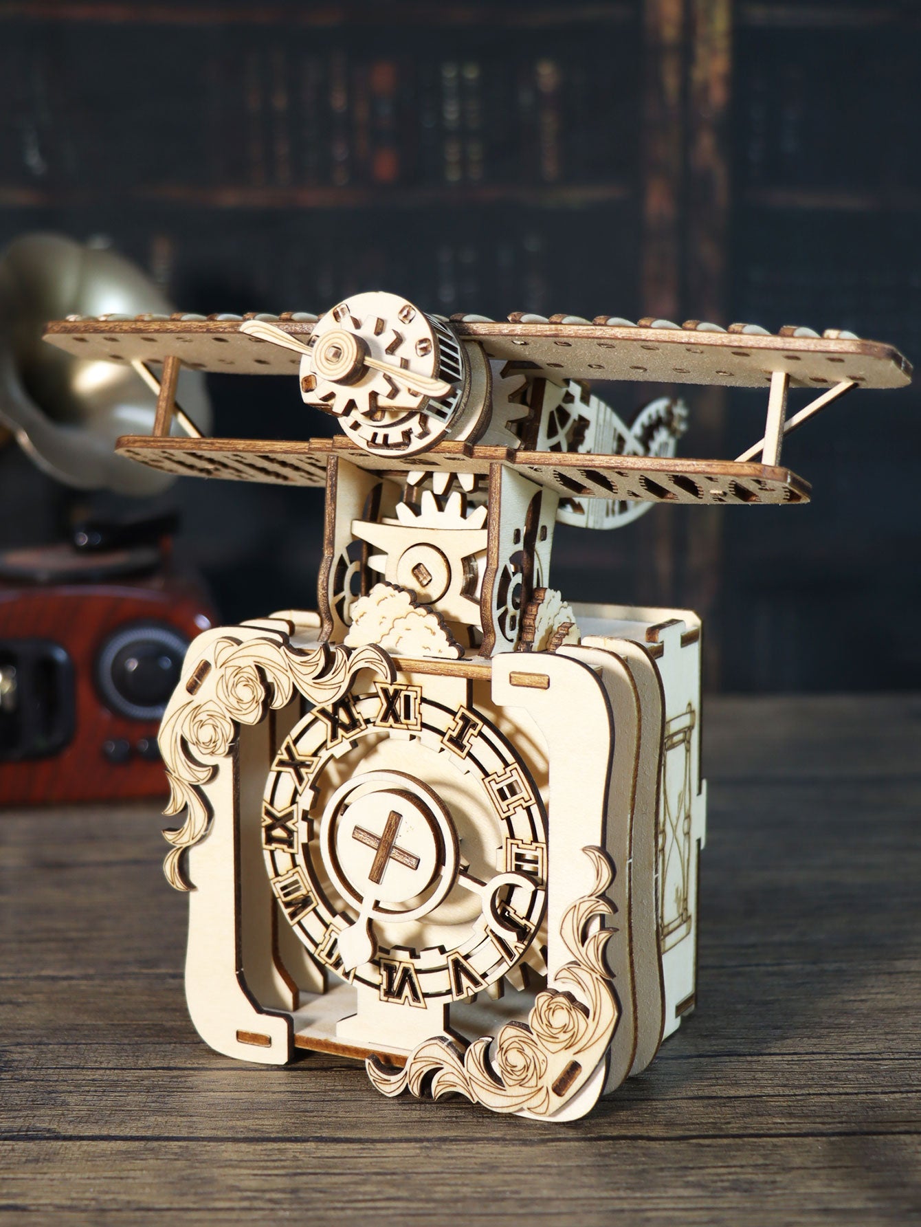 Factory wholesale 3d Wooden Puzzle Punk Airplane Music Box You Are My Sunshine Handmade Assembly Model Kit Holidays Brthdays Christmas Gifts
