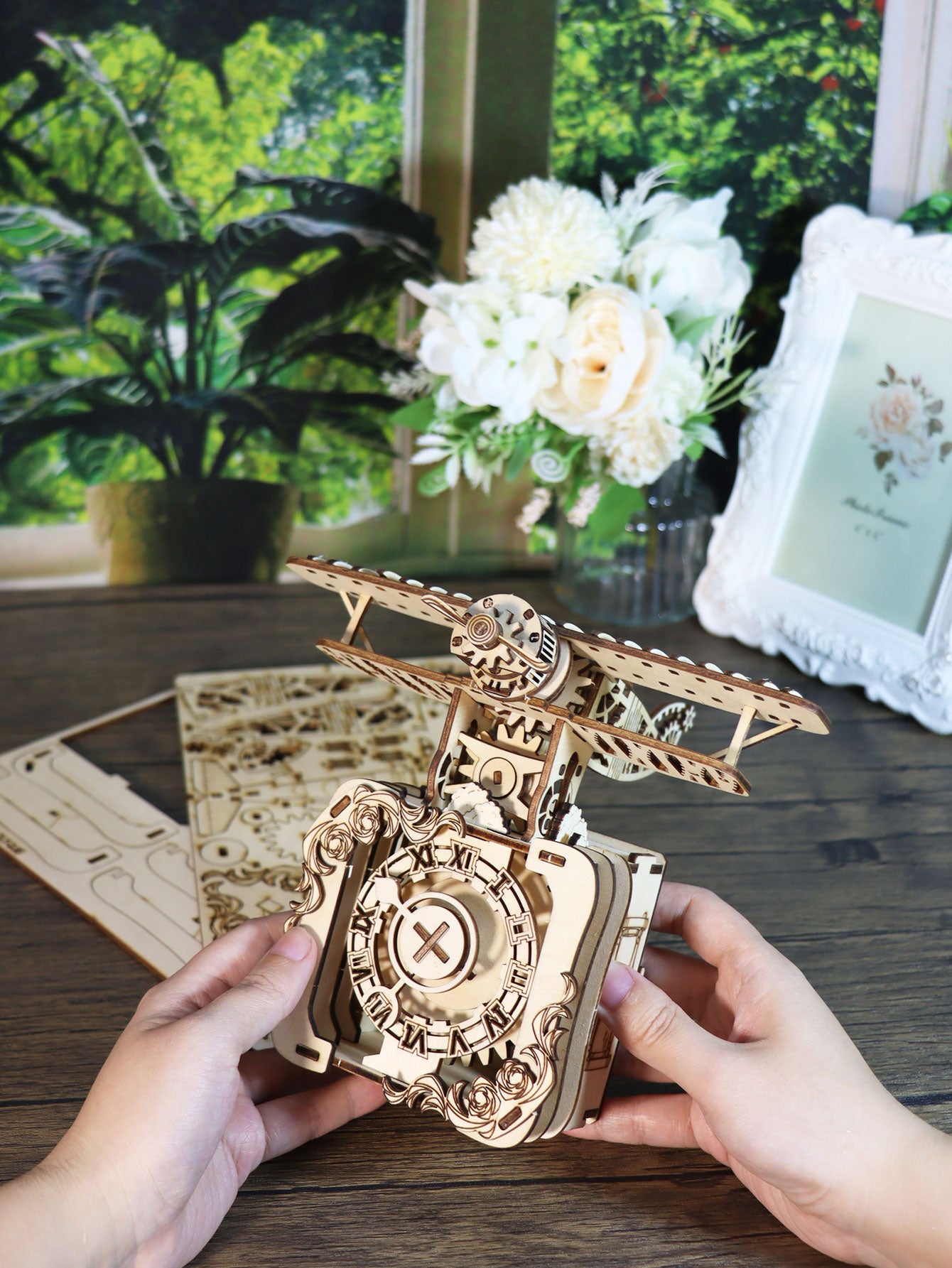 Factory wholesale 3d Wooden Puzzle Punk Airplane Music Box You Are My Sunshine Handmade Assembly Model Kit Holidays Brthdays Christmas Gifts