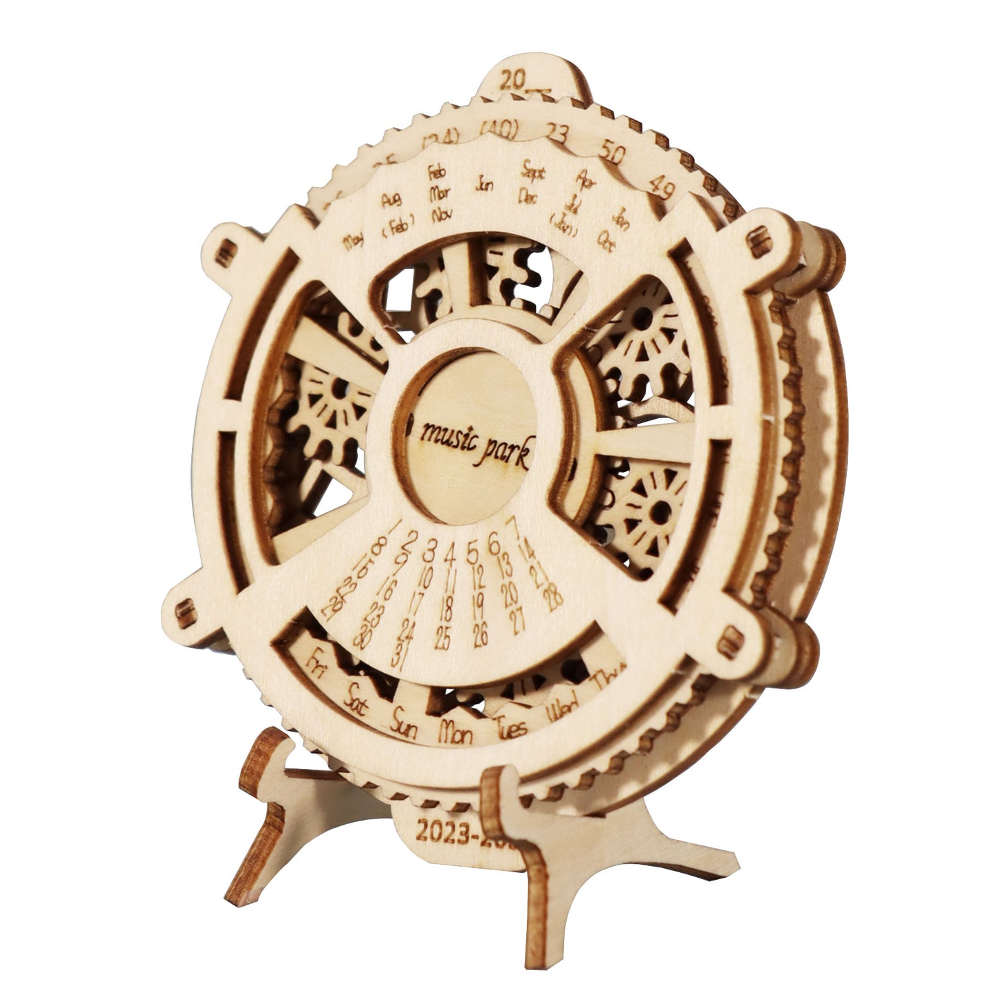 Factory wholesale 3D Wooden Puzzle Perpetual Calendar Mechanical Gears Toy Building Set Brain Teaser Games Engineering Toys model kits handmade