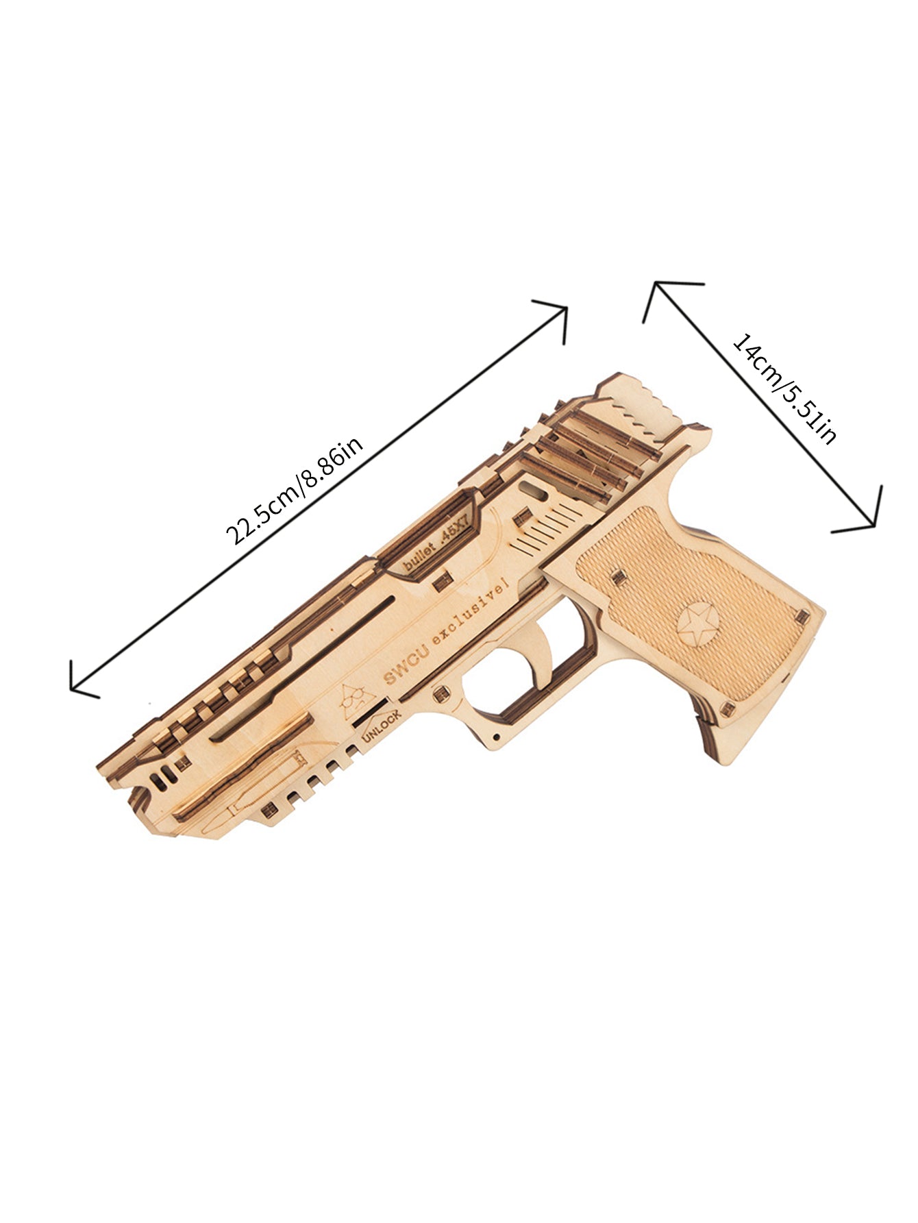Factory wholesale Music Park 3D Wooden Puzzle Model Building Kit Mechanical Rubber Band Gun Toy DIY Brain Tearer Birthday Gift