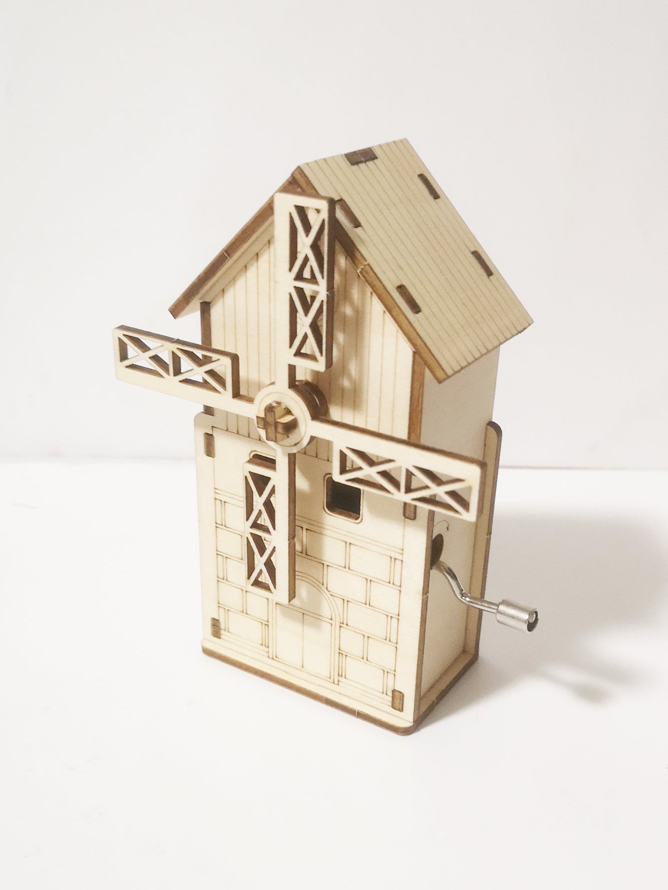 Factory wholesale Music Park 3d wooden puzzle Hand Windmill music box You are my sunshine Handmade Assembly Model kit Holidays birthdays Christmas gifts