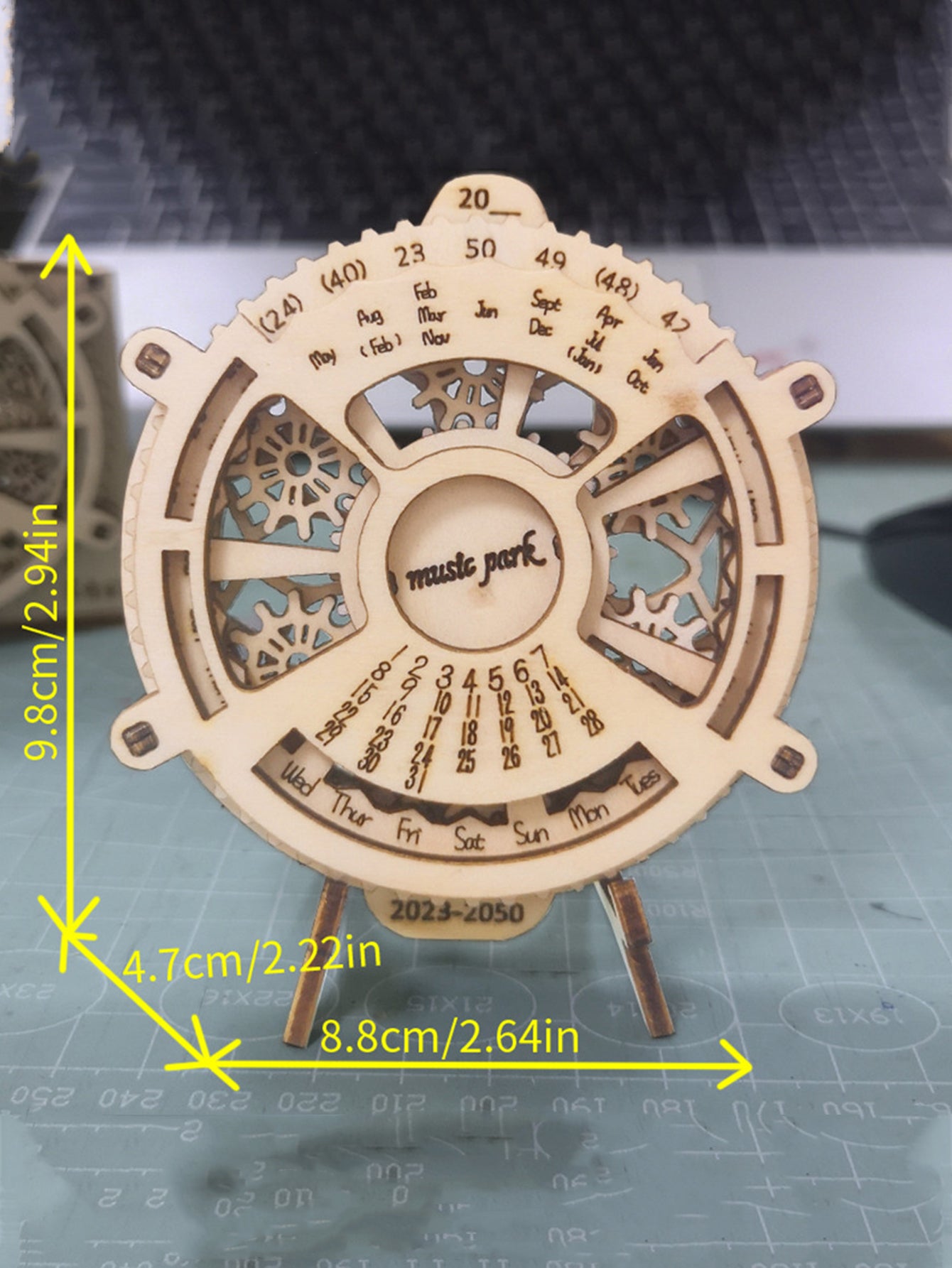 Factory wholesale Music Park 3D Wooden Puzzle Perpetual 3D Wooden Puzzle Calendar Mechanical Gears Toy Building Set Brain Teaser Games Engineering Toys model kits handmade