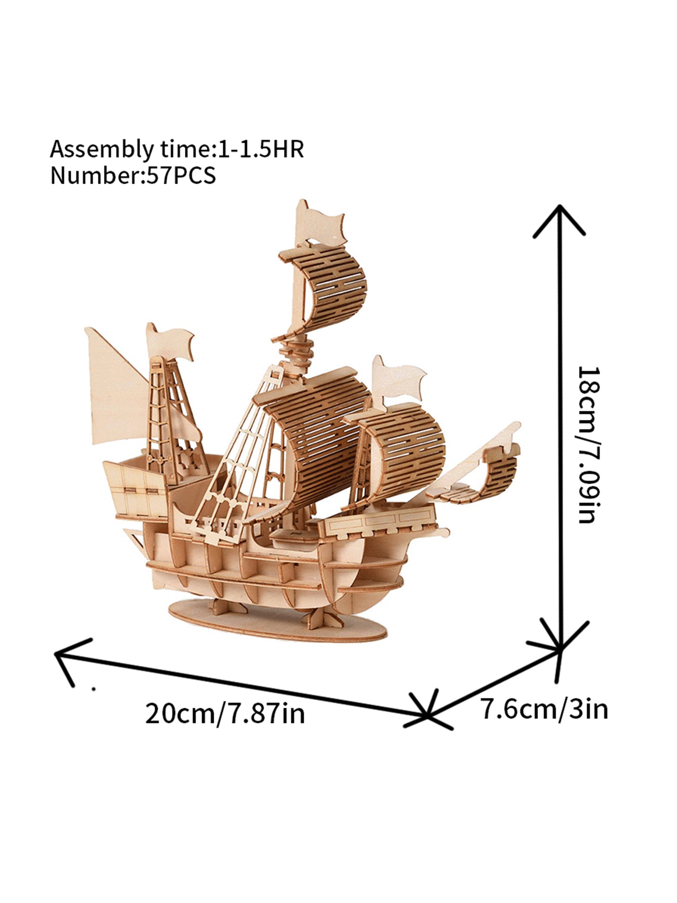 Factory wholesale Music Park 3D Wooden Puzzles Ocean Sailboat Model Kits Brainteaser Christmas/Birthday Gifts for Adults and Teens handmade