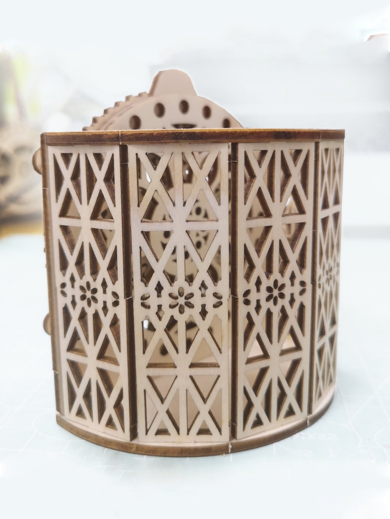 Factory wholesale Music Park 3D Wooden Puzzles Perpetual Calendar Pen holder Mechanical Models Propelled Construction Model Kits For Teens and Adults,Age14+