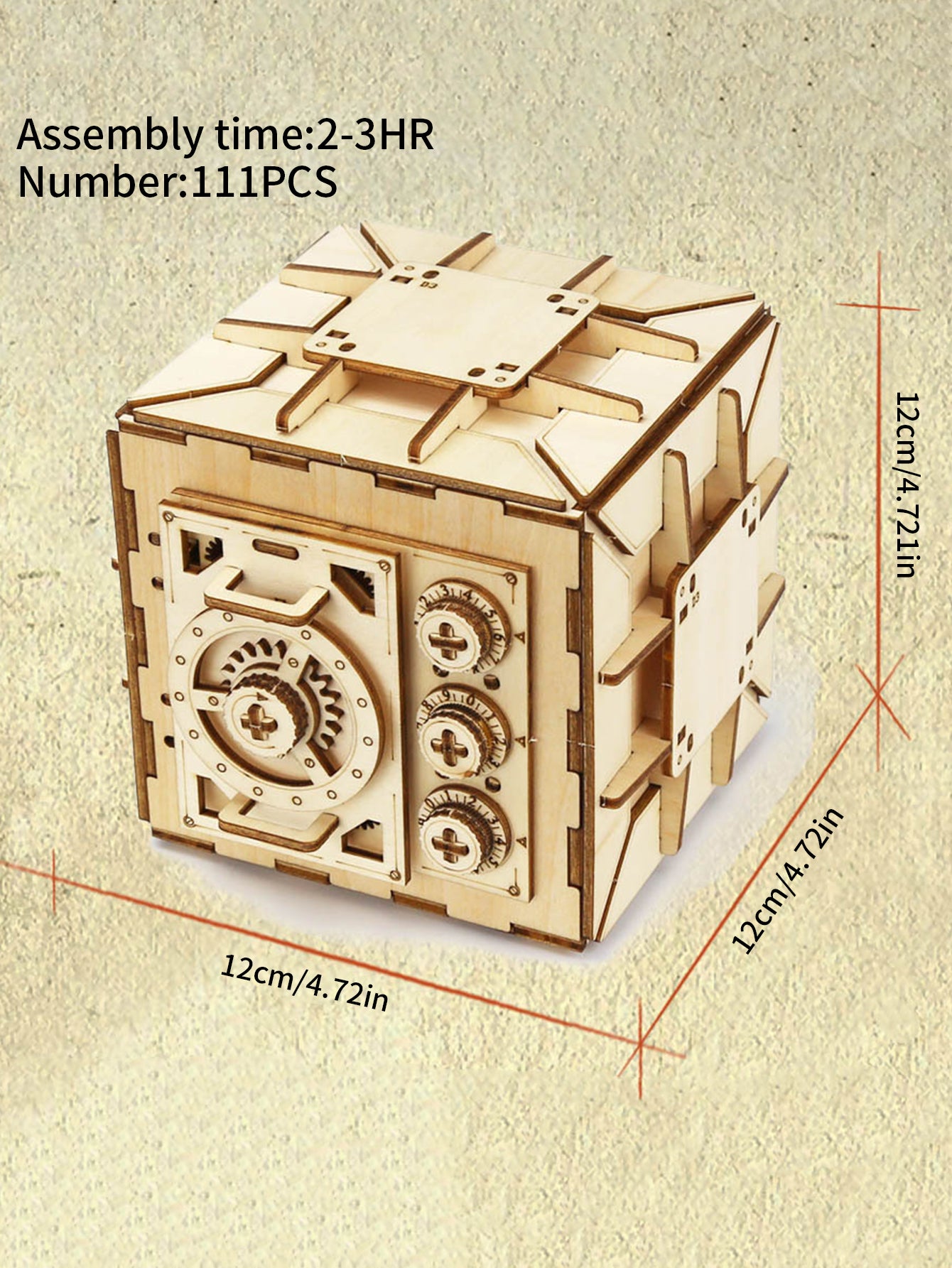 Factory wholesale Music Park 3D Wooden Puzzle DIY Locker Puzzle Box with Combination Model Kit for Adults to Build  Mechanical Store Your Precious Item