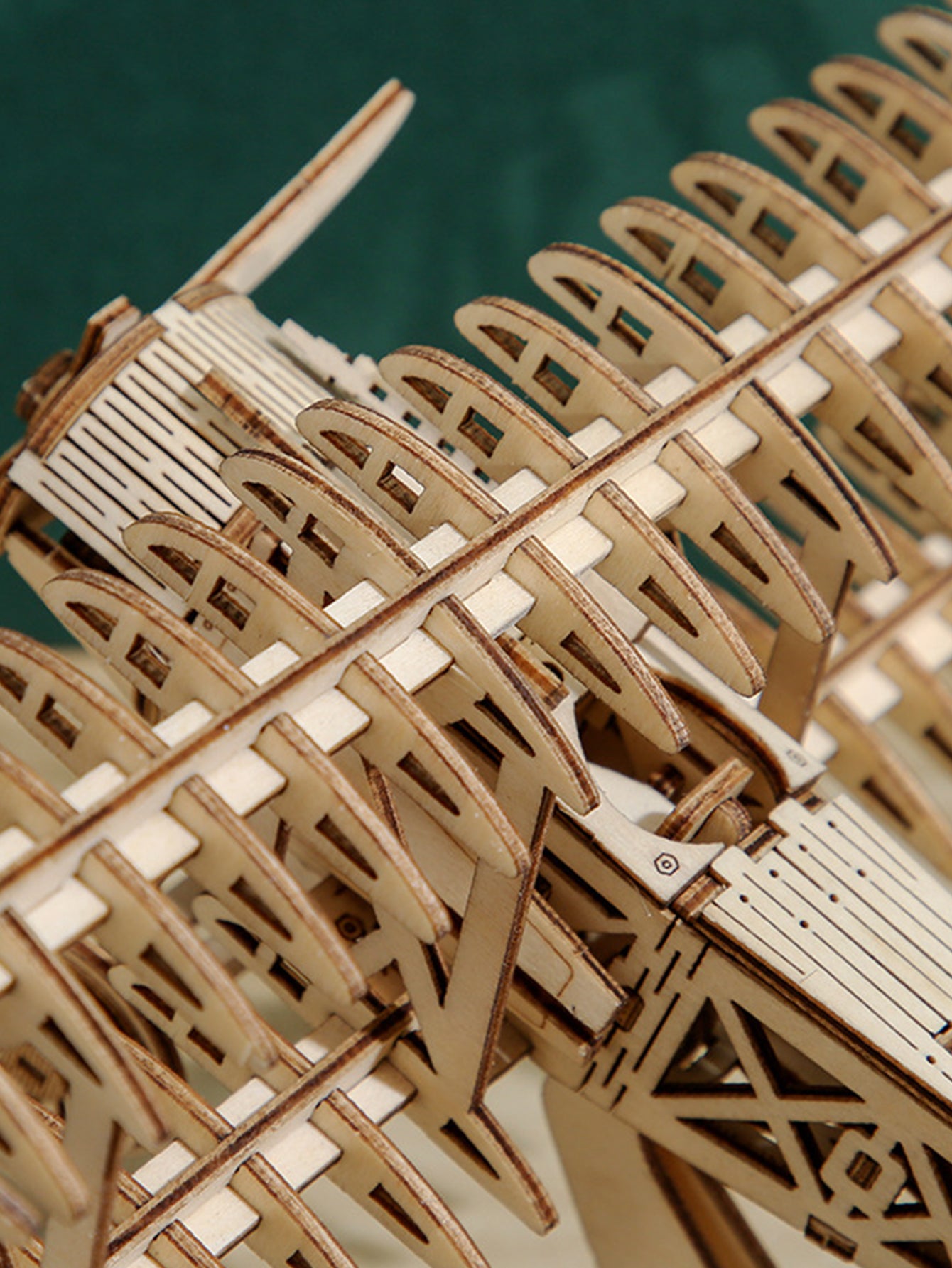 Factory wholesale Music Park 3D Wooden Puzzle Wood DIY Craft  Bi-Plane Model kits Handmade Gifts