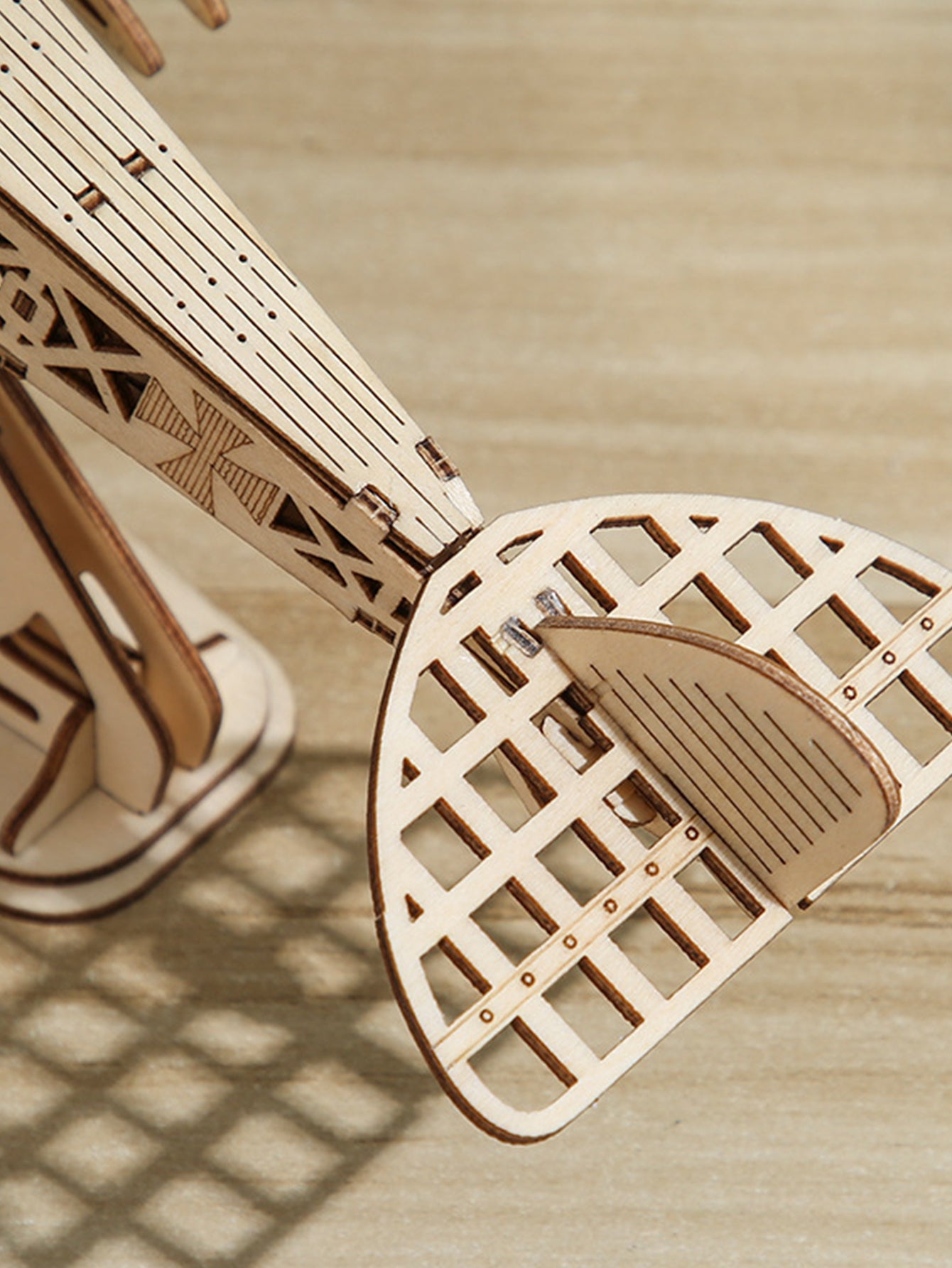 Factory wholesale Music Park 3D Wooden Puzzle Wood DIY Craft  Bi-Plane Model kits Handmade Gifts