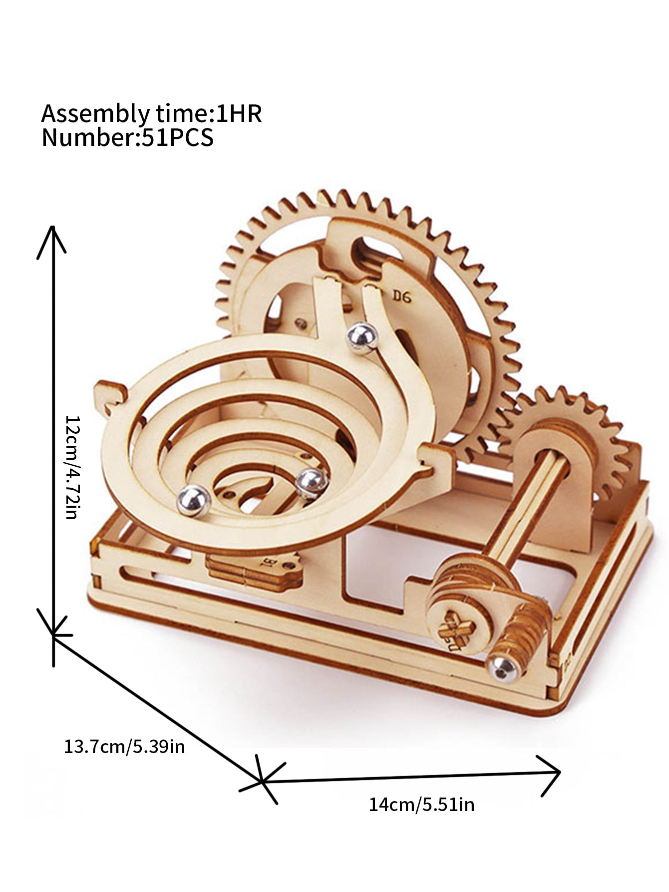 Factory wholesale Music Park Spiral Marble Run 3D Wooden Puzzles for Adults and Teens DIY Model Building Kits with Mechanical Puzzles 