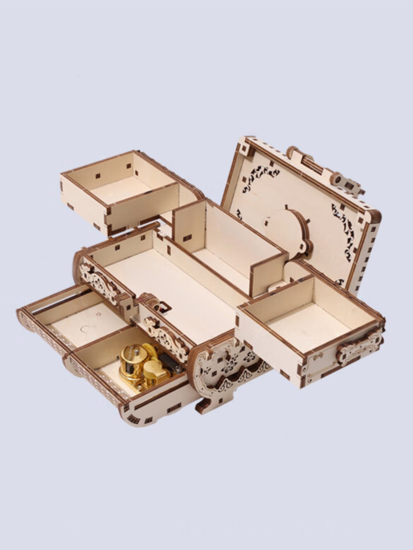 Factory wholesale Music Park 3D Wooden Puzzle Music Box Kit Antique Jewel Box DIY Home Decoration Model Birthday or Christmas Gifts