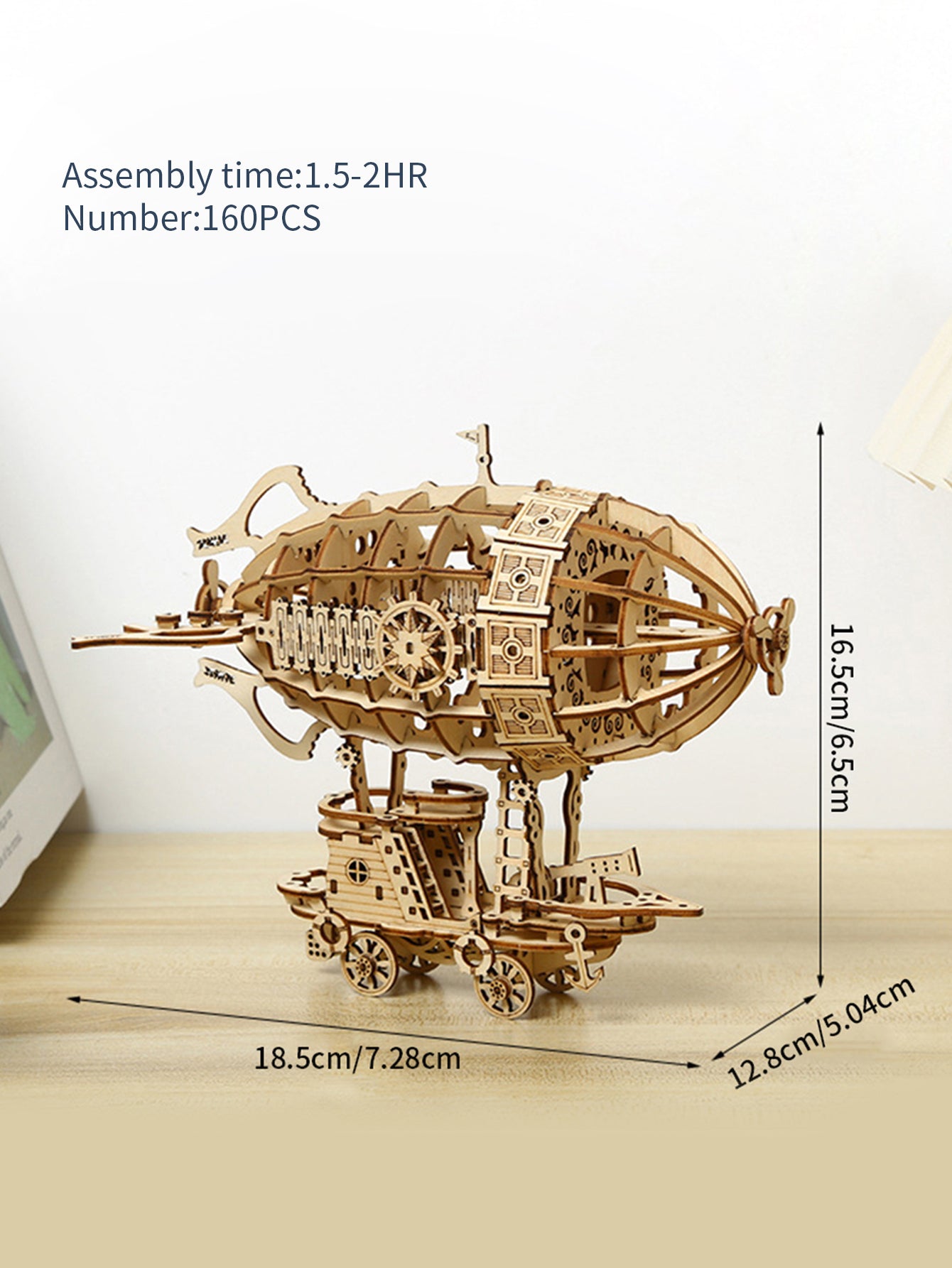 Factory wholesale Music Park 3D Wooden Puzzle Airship Model kits for Adults Model Building Kit  Brain Teaser for Adults to Build Hand Craft Mechanical