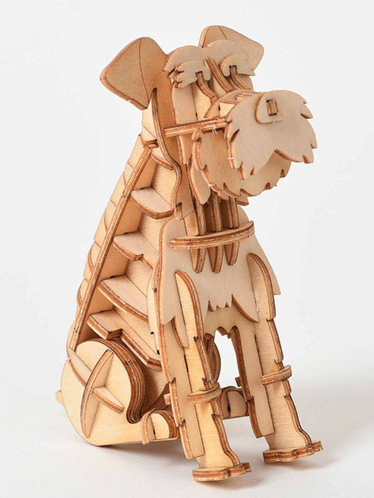 Factory wholesale Music Park 3D Wooden Animal Puzzle Sherina dog model Kits Wood Craft Brain Teaser Wood Gifts for Christmas