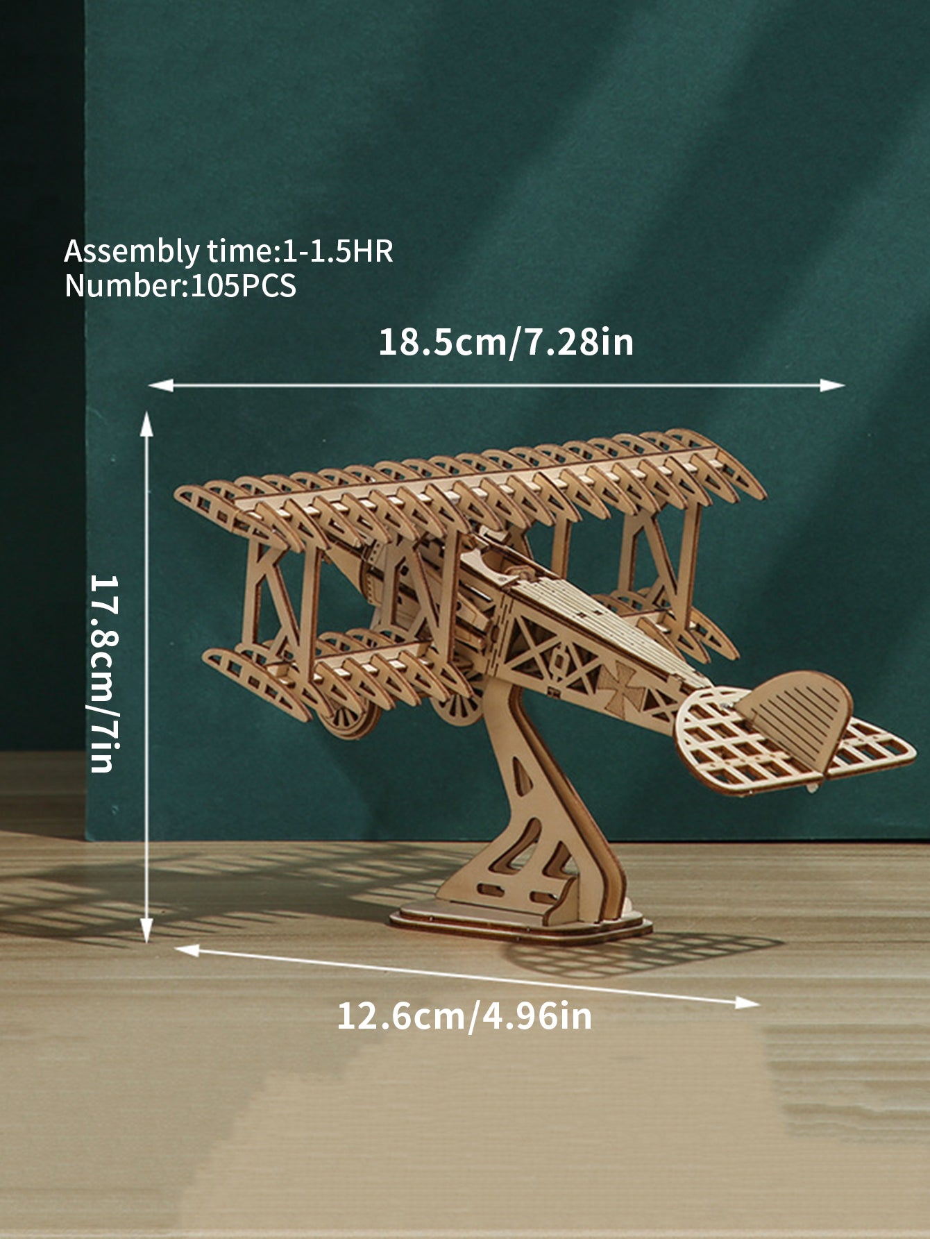 Factory wholesale Music Park 3D Wooden Puzzle Wood DIY Craft  Bi-Plane Model kits Handmade Gifts