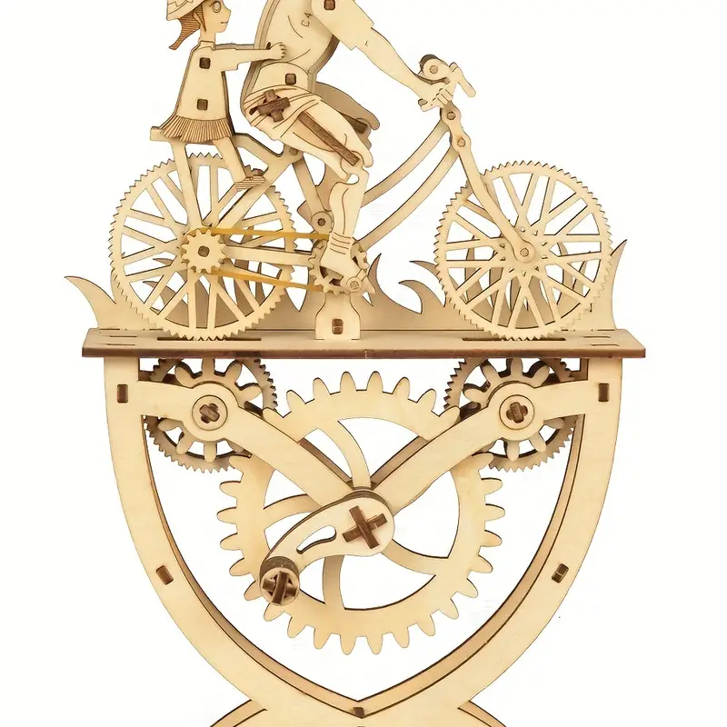 Factory wholesale Music Park 3D Wooden Puzzle Father and Daughter Diy Handmade Bicycle Assembly Model Kits  Creative Decoration