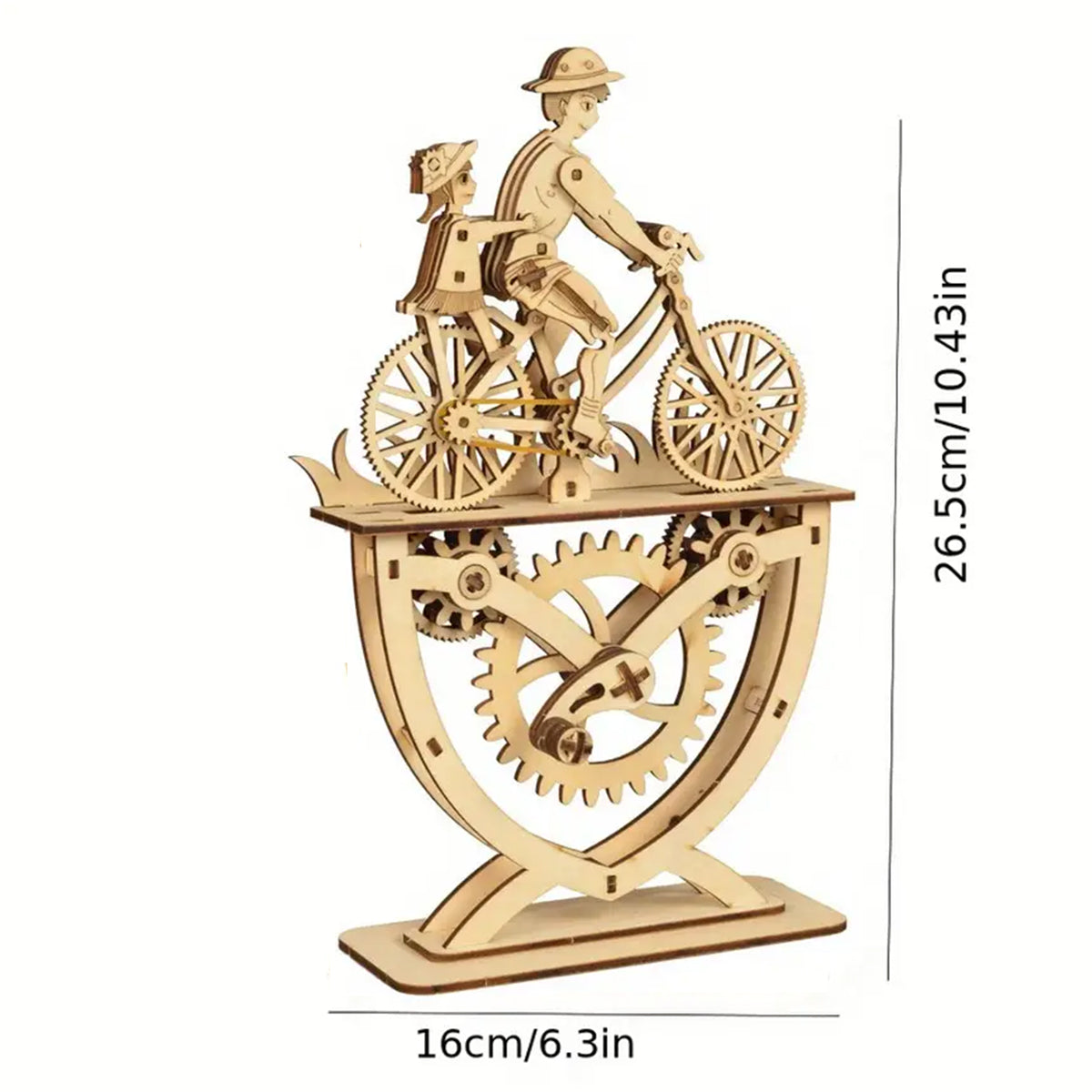 Factory wholesale Music Park 3D Wooden Puzzle Father and Daughter Diy Handmade Bicycle Assembly Model Kits  Creative Decoration