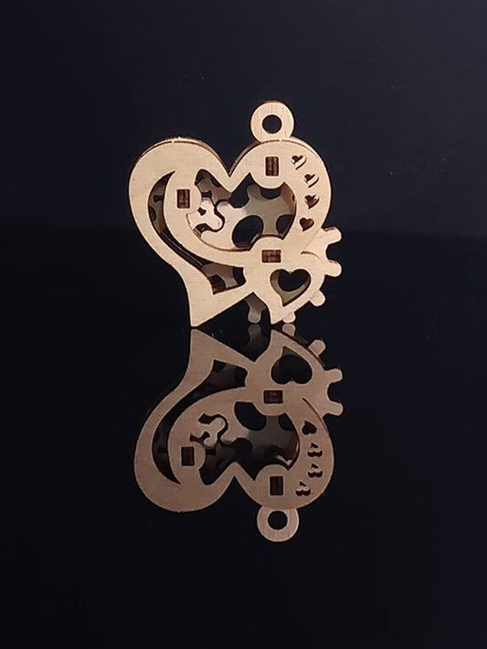 Factory wholesale Music Park 3d wooden puzzle model kits love mechanical keychain Birthday Gift