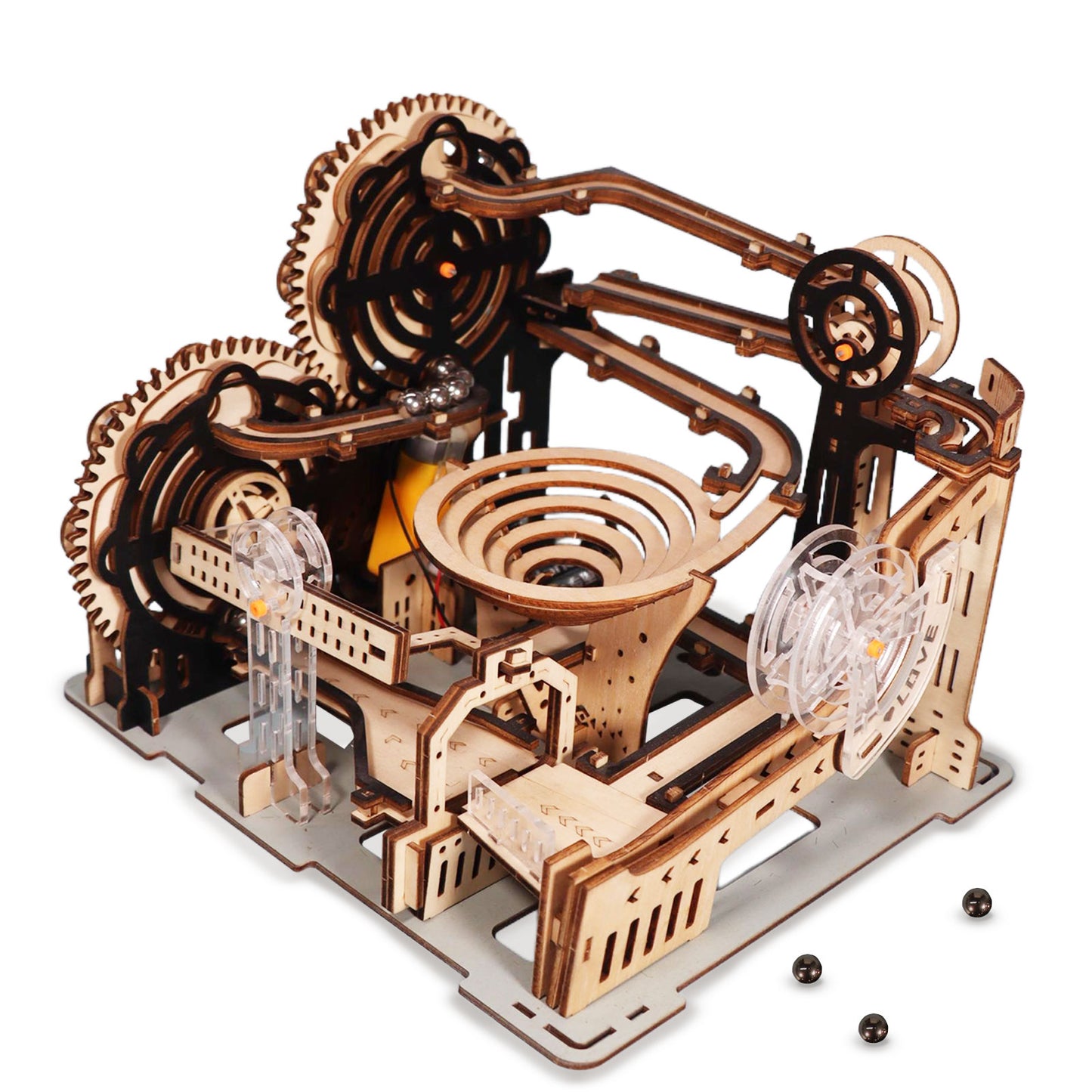 Factory wholesale Electric 3D Wooden Puzzles Marble Run Model Kits  Brain Teaser Puzzle DIY handmade Christmas gift