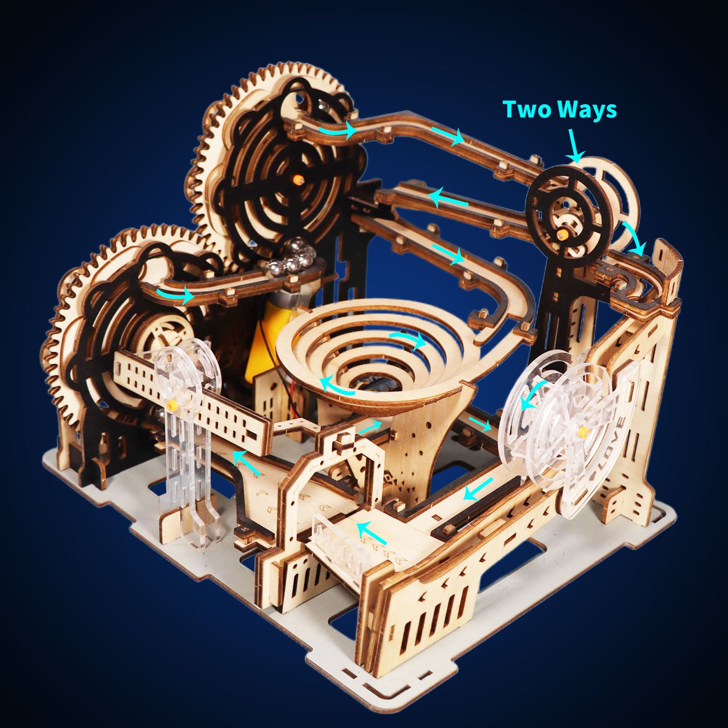 Factory wholesale Electric 3D Wooden Puzzles Marble Run Model Kits  Brain Teaser Puzzle DIY handmade Christmas gift