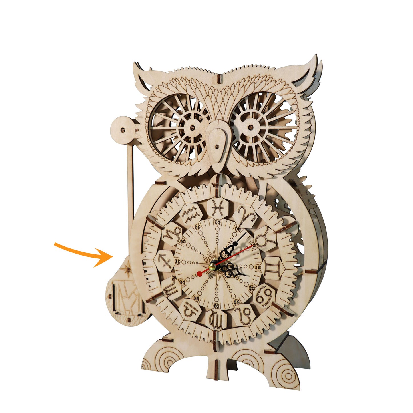 Music Park 3D Wooden Puzzles for Adults Owl Clock Mechanical Model Kits to Build Handmade Craft Unique