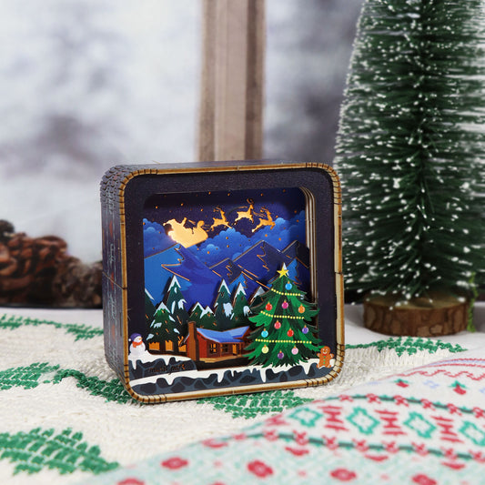 Factory wholesale 3D Wooden Puzzles For Adults Merry Christmas Model Kit Night Lights Desk Decorations Birthday Gifts For Women