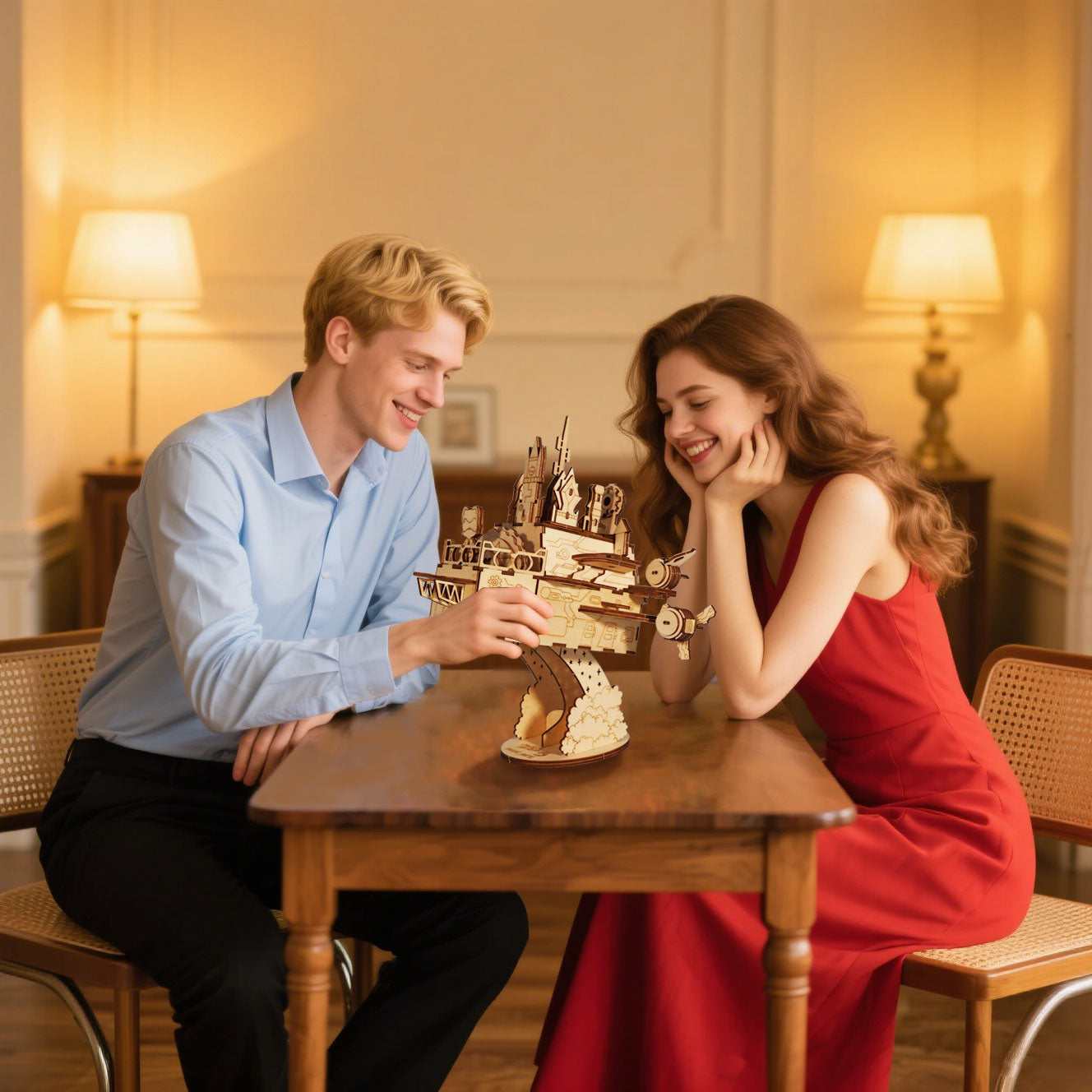 3D Wooden Puzzles Moving Castle Music Box kits Castle Building Model DIY Crafts Birthday Gift for Women