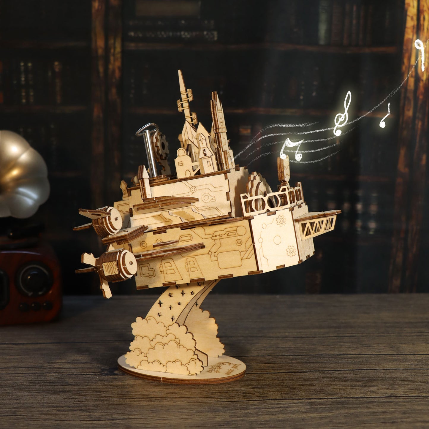 3D Wooden Puzzles Moving Castle Music Box kits Castle Building Model DIY Crafts Birthday Gift for Women