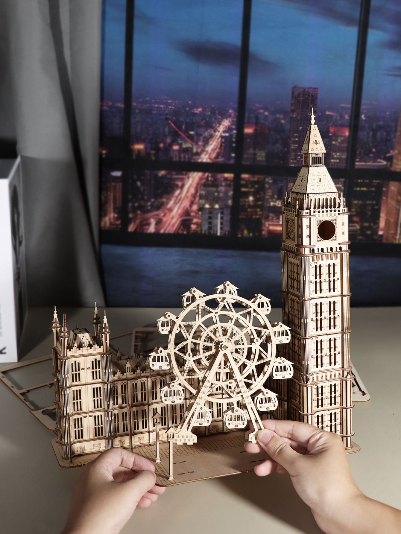 Factory wholesale Music Park 3D Wooden Puzzle for Adults Big Ben Building Model Kits Desktop Clock DIY Handmade Crafts Gift Home Decor Unique Christmas Gifts