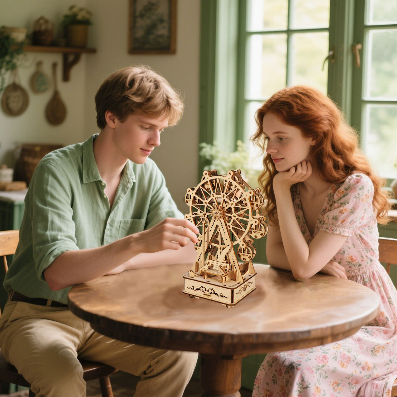 3D Wooden Puzzles Music Box Ferris Wheel DIY Crafts Handmade Model Kits for Women Birthday Gifts