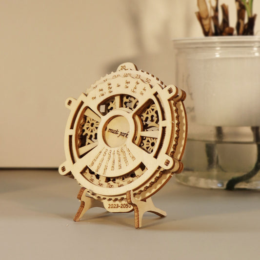 Factory wholesale 3D Wooden Puzzle Perpetual Calendar Mechanical Gears Toy Building Set Brain Teaser Games Engineering Toys model kits handmade