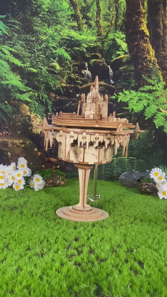 Factory wholesale Music Park 3D Wooden Puzzles Music Box kits You are My Sunshine Castle Building Model DIY Crafts Birthday Gift for Girls or Women Age 14+