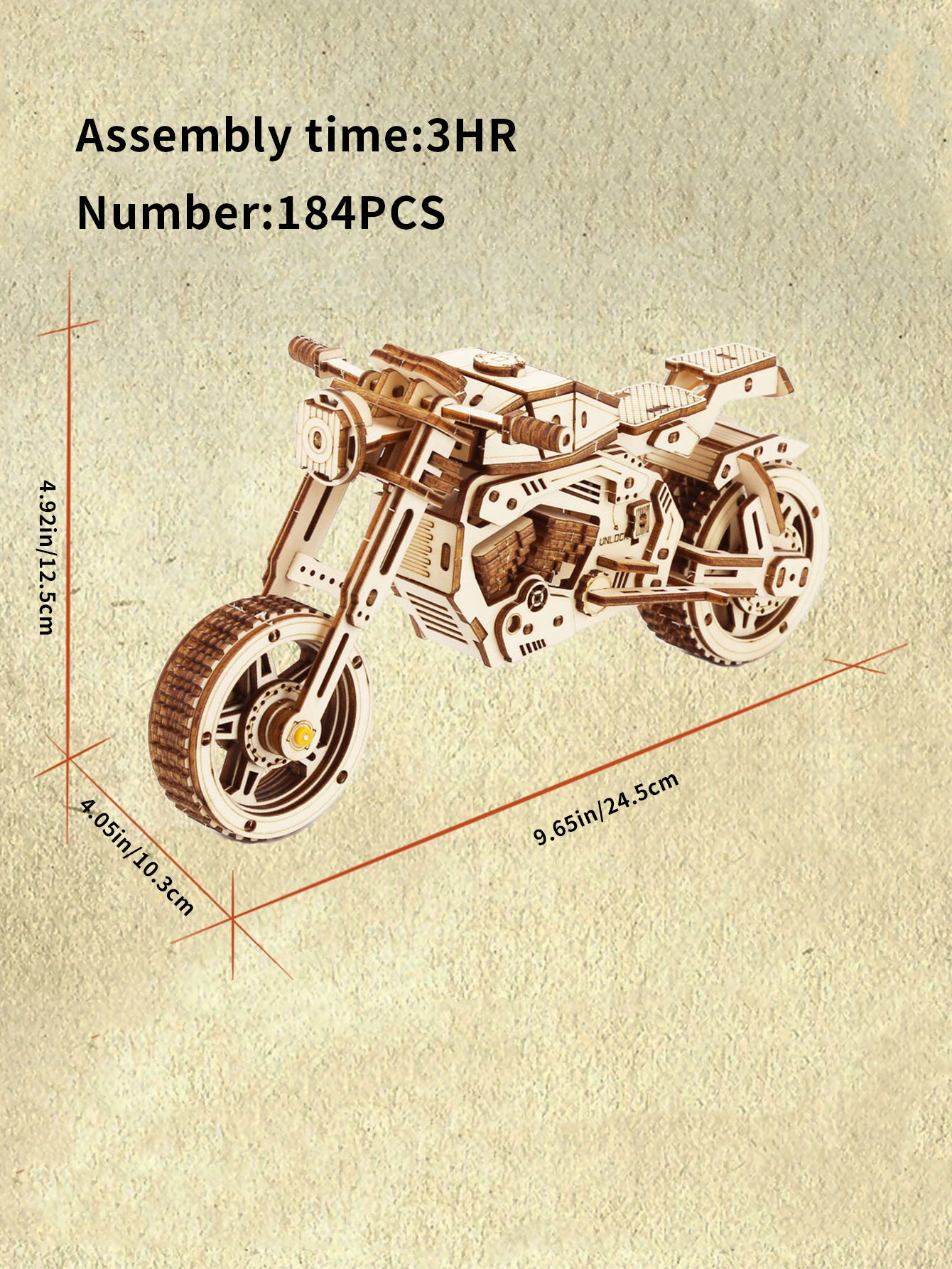Factory wholesale Music Park 3D Wooden Puzzle Motorcycle Model Kits To Build Wooden Construction Handmade Craft Unique Gift Christmas