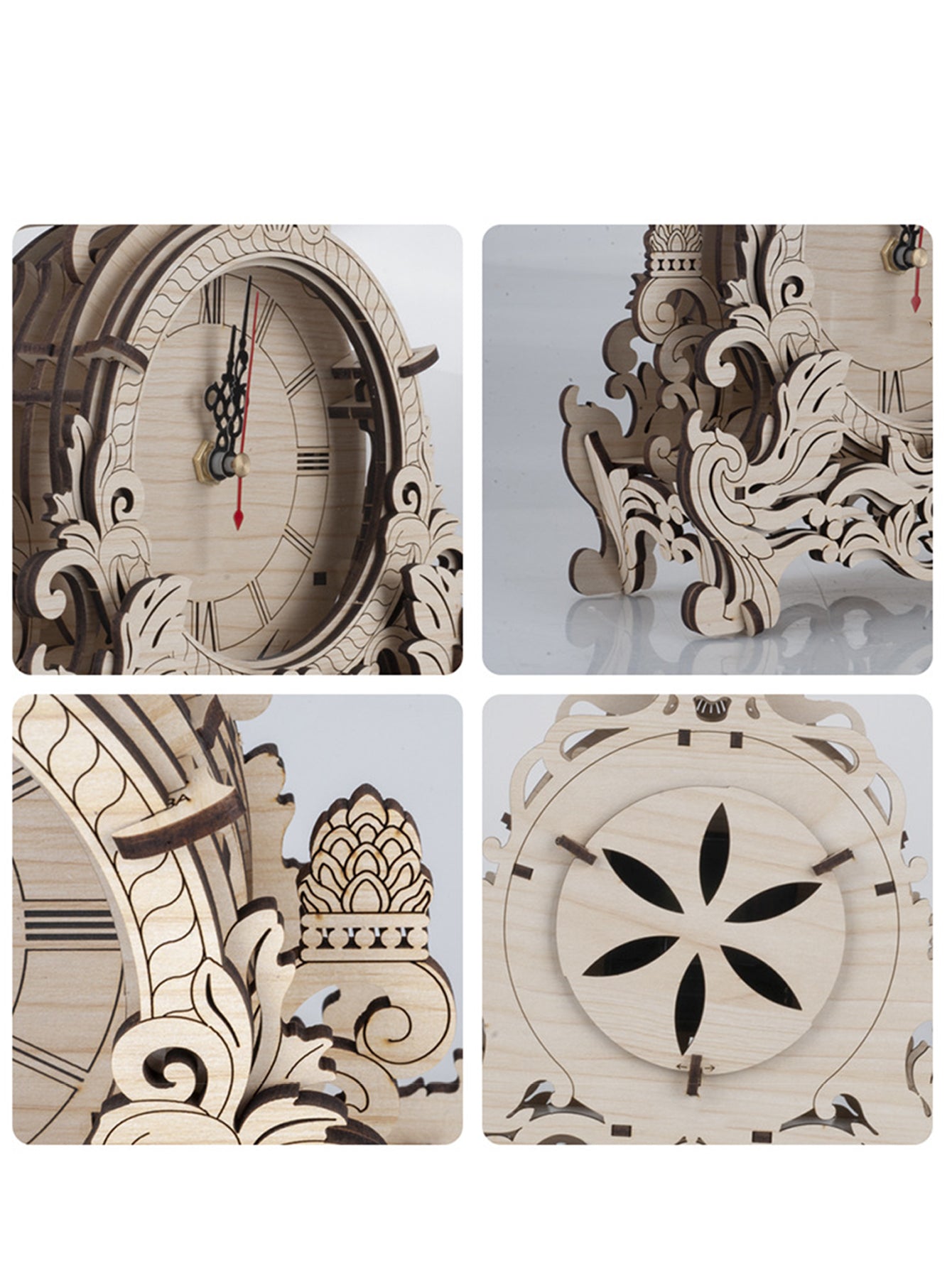 Factory wholesale Music Park 3D Wooden Puzzle Clock Model Building Kits Desktop Clock DIY Architectural Building Blocks Creative Gift Home Decor for Family