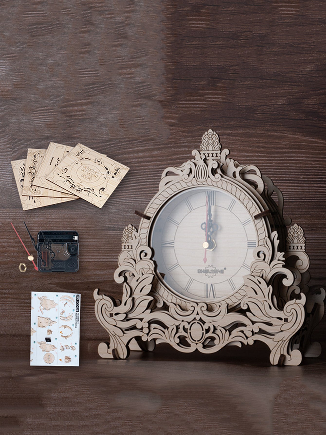 Factory wholesale Music Park 3D Wooden Puzzle Clock Model Building Kits Desktop Clock DIY Architectural Building Blocks Creative Gift Home Decor for Family