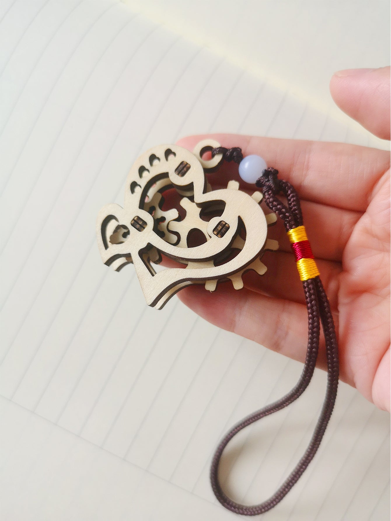 Factory wholesale Music Park 3d wooden puzzle model kits love mechanical keychain Birthday Gift