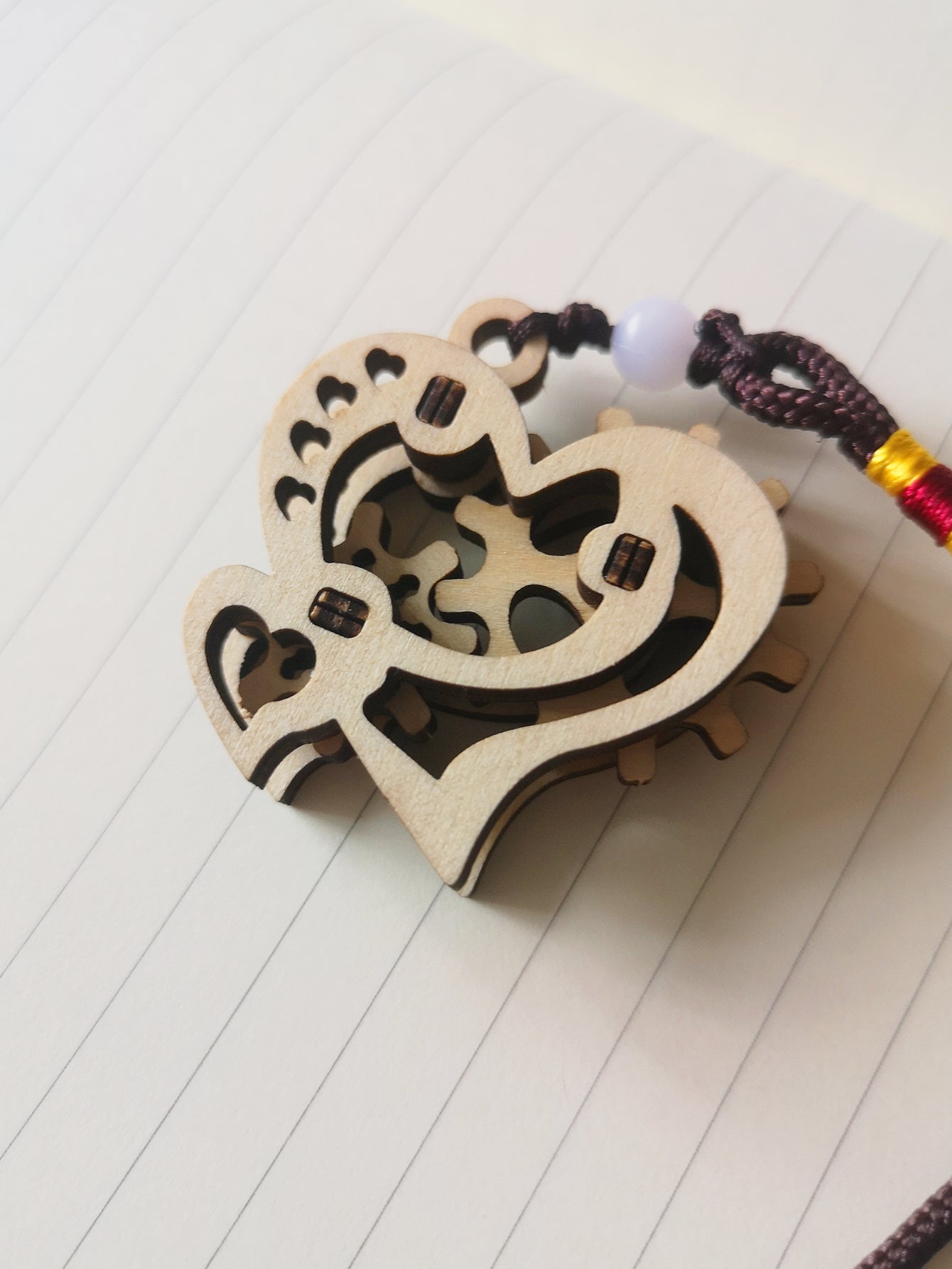 Factory wholesale Music Park 3d wooden puzzle model kits love mechanical keychain Birthday Gift