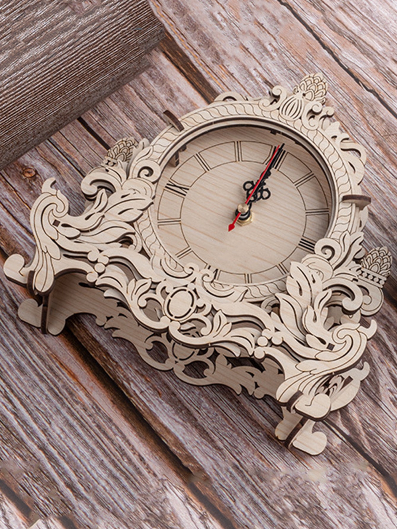 Factory wholesale Music Park 3D Wooden Puzzle Clock Model Building Kits Desktop Clock DIY Architectural Building Blocks Creative Gift Home Decor for Family