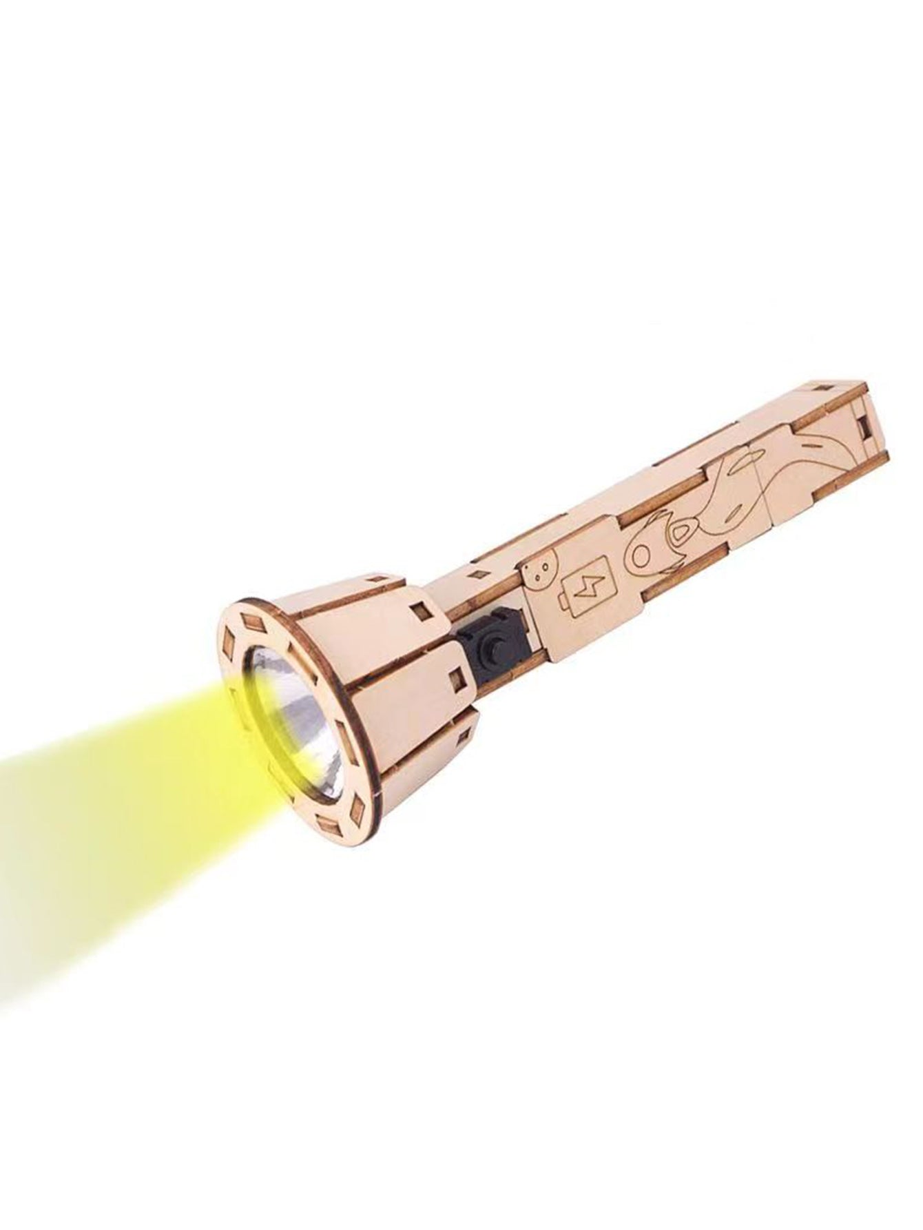 Factory wholesale Music Park 3D Wooden Puzzle Flashlight Model Kits DIY Small Production Set for Electrical Physics Science Experiments