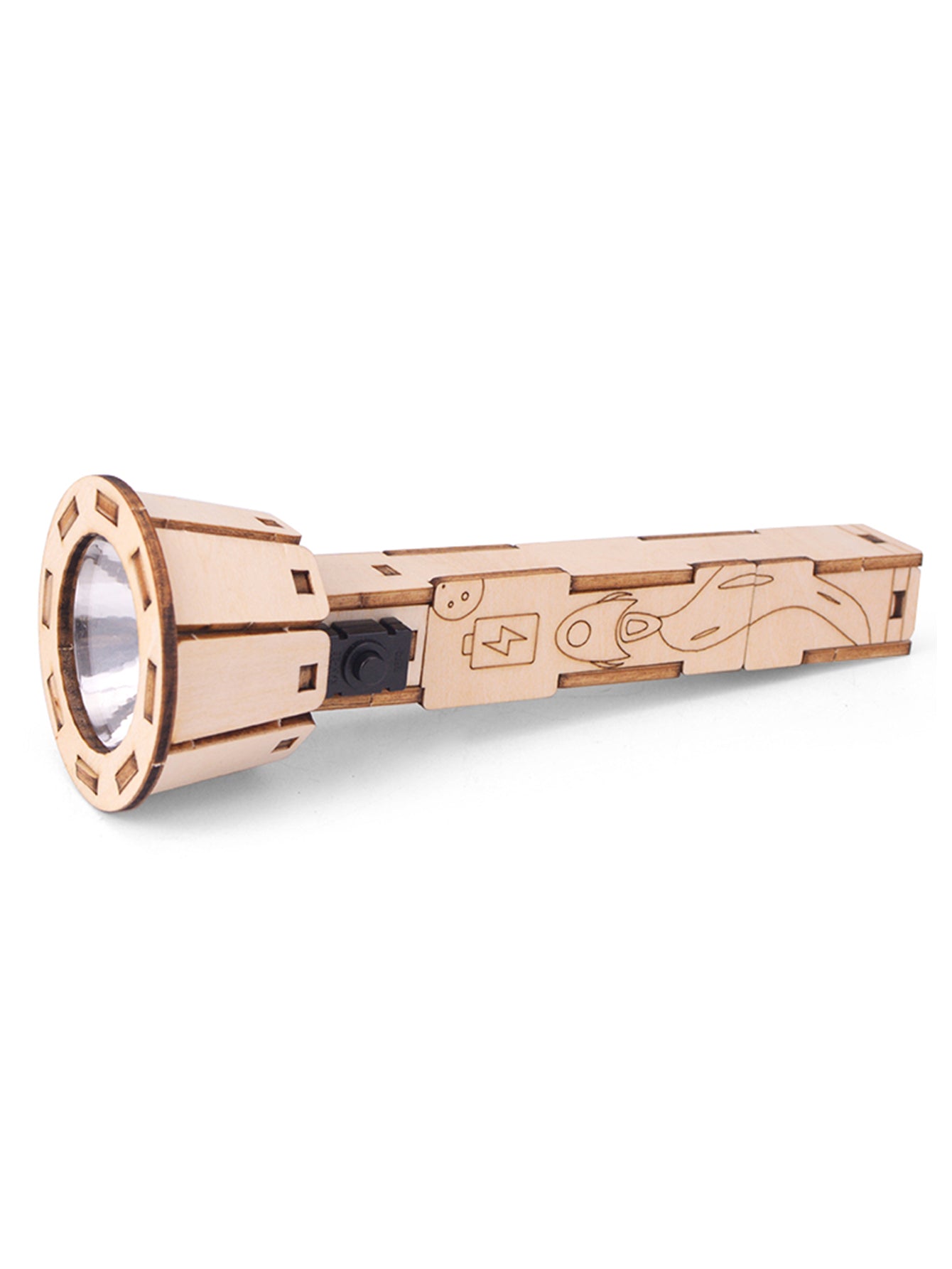 Factory wholesale Music Park 3D Wooden Puzzle Flashlight Model Kits DIY Small Production Set for Electrical Physics Science Experiments