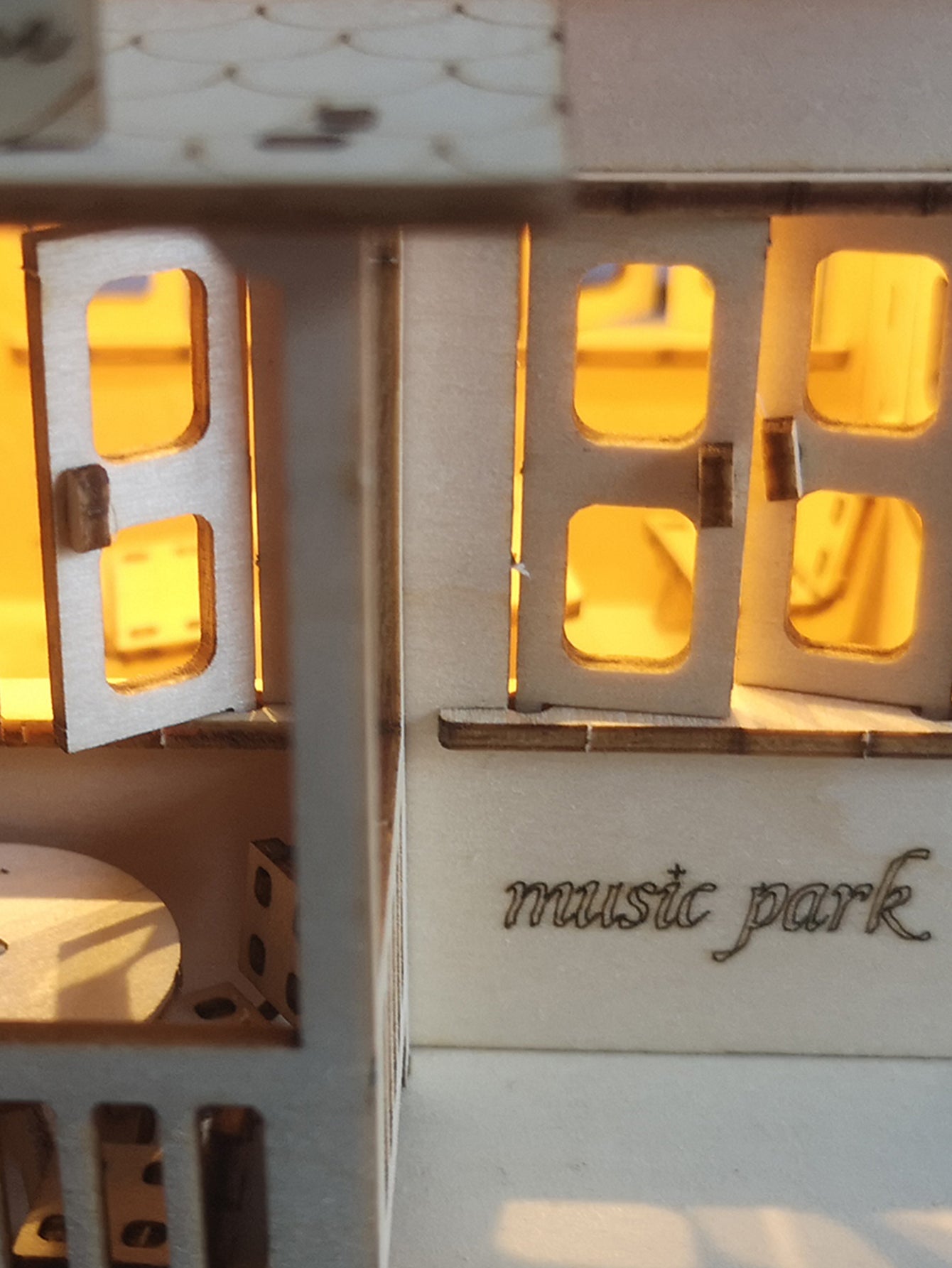 Factory wholesale Music Park 3D Wooden Puzzle Sweet Home Music Box Hands Craft Miniature Dollhouse Kits 3D Model Diy House Building with LED Night Lights Gifts for Christmas