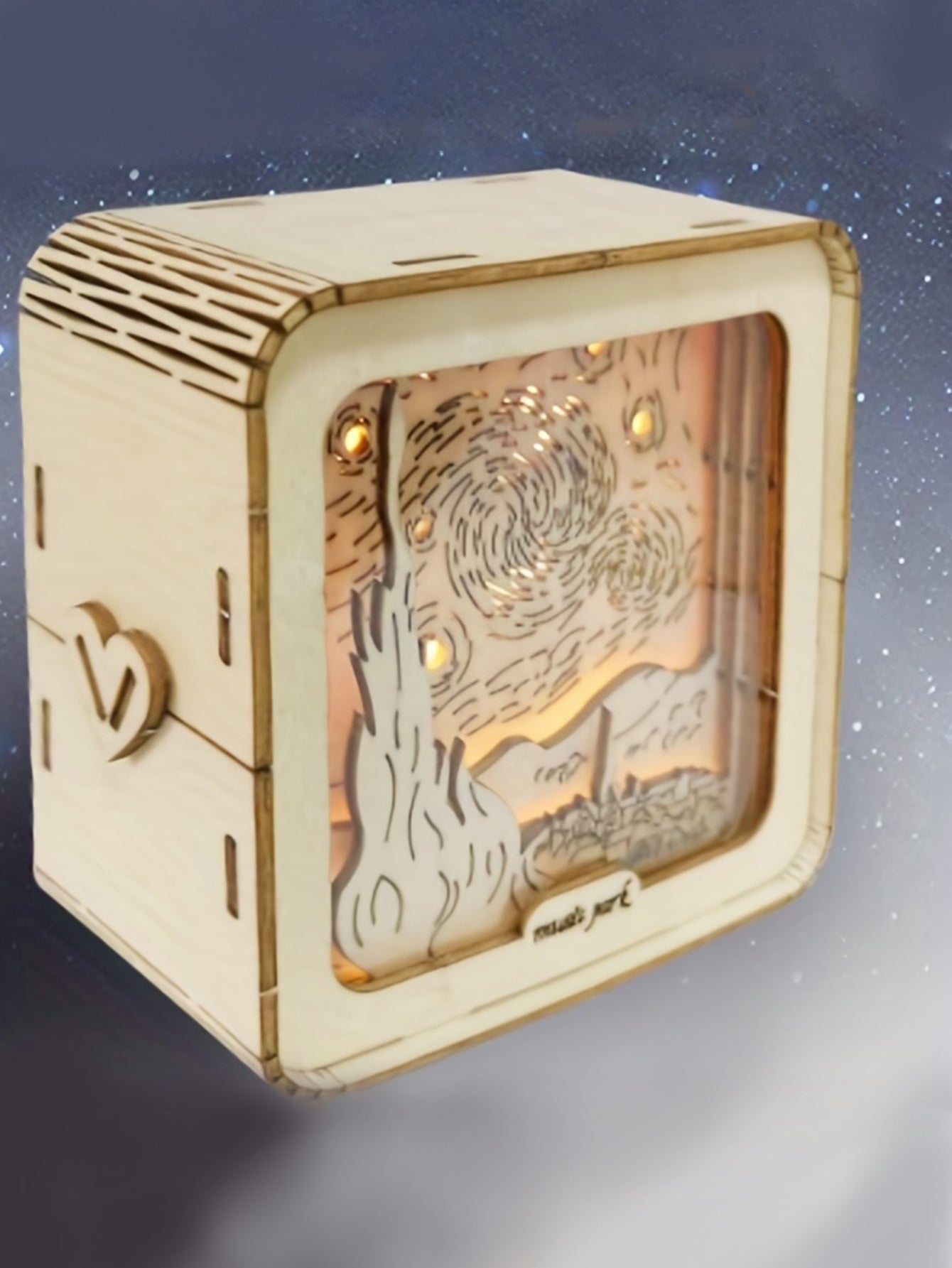 Factory wholesale Music Park 3D Wooden Puzzles For Adults Starry Sky Model Kit Night Lights Desk Decorations Birthday Gifts For Women