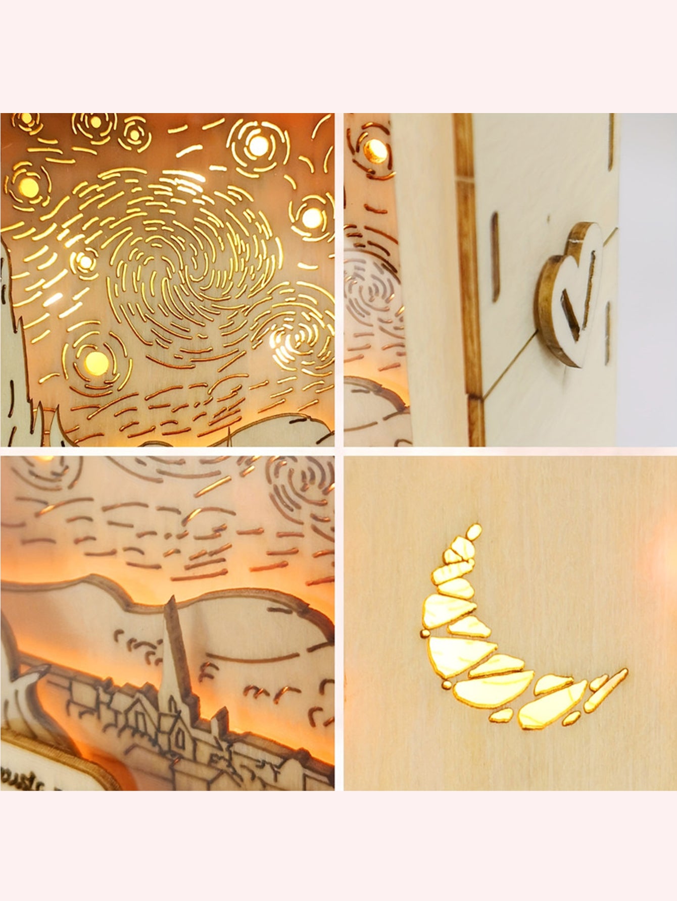 Factory wholesale Music Park 3D Wooden Puzzles For Adults Starry Sky Model Kit Night Lights Desk Decorations Birthday Gifts For Women