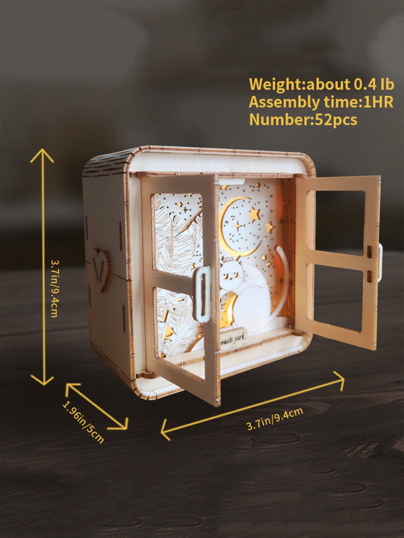 Factory wholesale Music Park 3D Wooden Puzzles Love Model Kit Night Lights Desk Decorations Birthday Christmas Gifts For Women Age14+