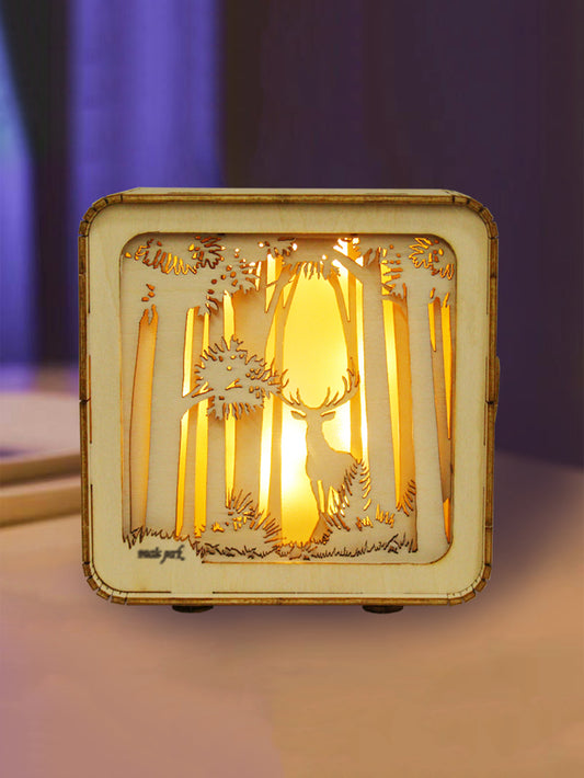 Factory wholesale Music Park 3D Wooden Puzzles Elven deer Model Kit Night Lights Desk Decorations Birthday Christmas Gifts For Women Age14+