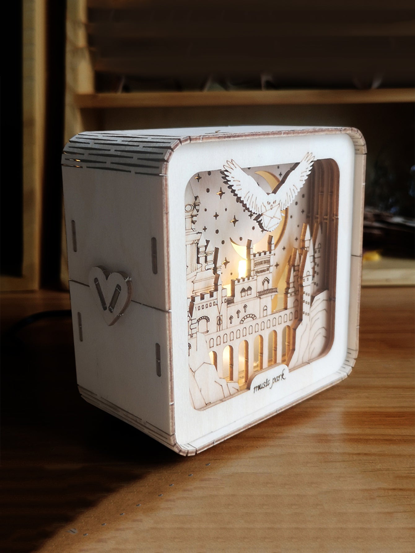Factory wholesale Music Park 3D Wooden Puzzles Castle Model Kits Night Lights Desk Decorations Birthday Christmas Gifts For Women