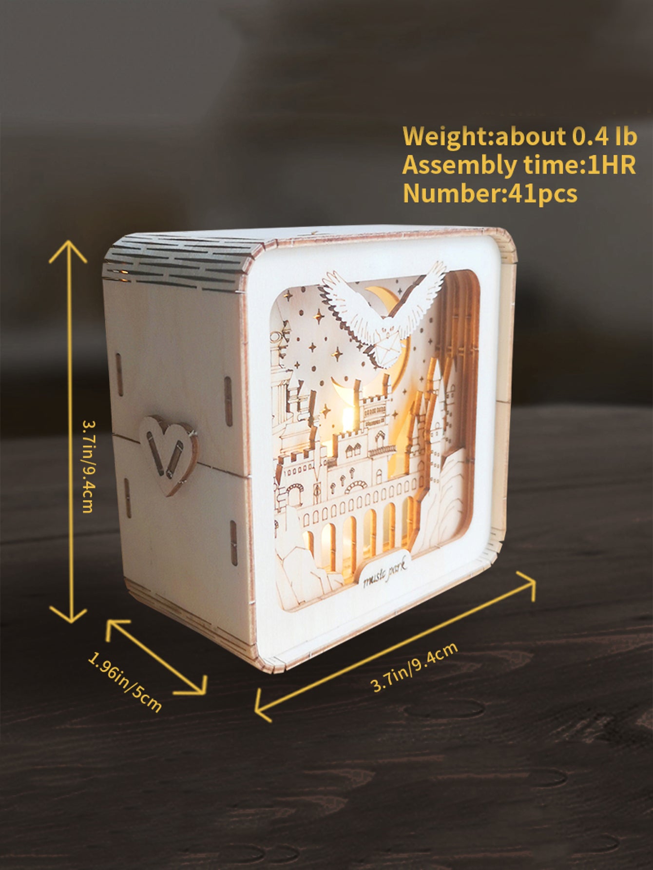Factory wholesale Music Park 3D Wooden Puzzles Castle Model Kits Night Lights Desk Decorations Birthday Christmas Gifts For Women