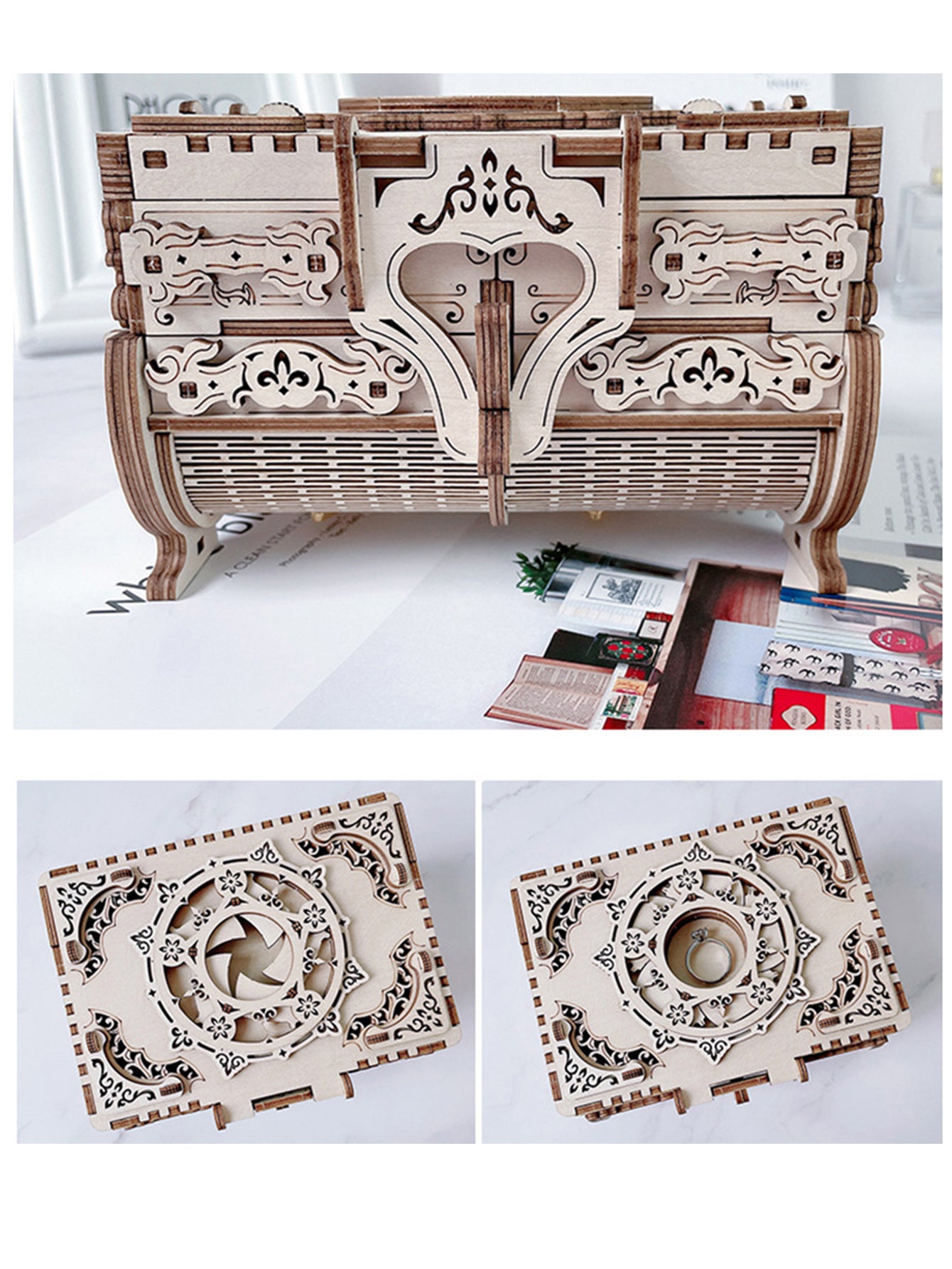 Factory wholesale Music Park 3D Wooden Puzzle Music Box Kit Antique Jewel Box DIY Home Decoration Model Birthday or Christmas Gifts