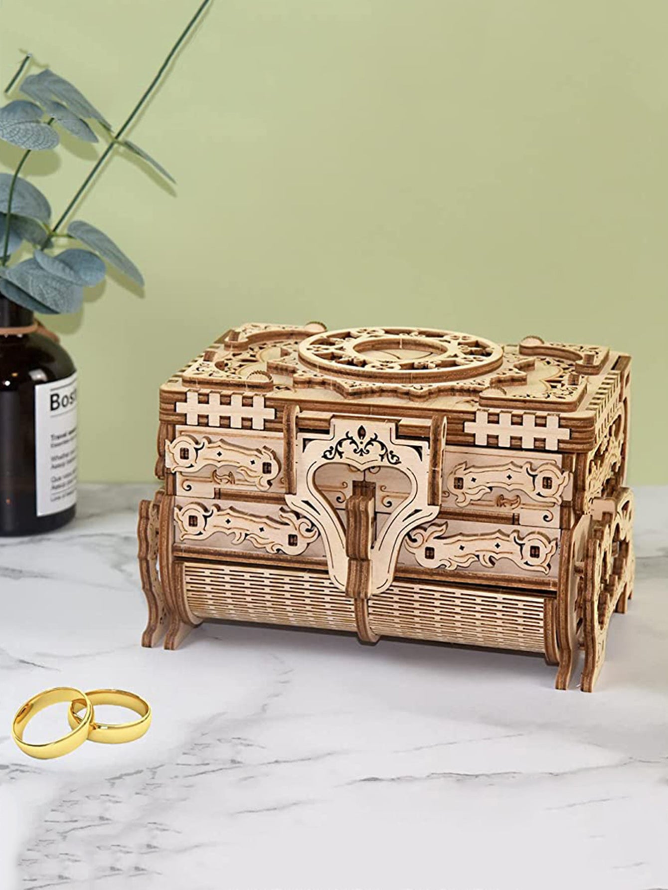 Factory wholesale Music Park 3D Wooden Puzzle Music Box Kit Antique Jewel Box DIY Home Decoration Model Birthday or Christmas Gifts