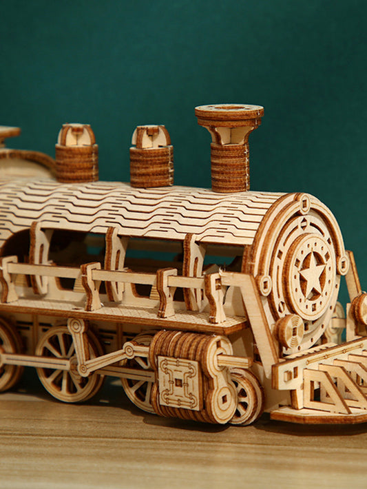 Factory wholesale Music Park 3D Wooden Puzzle Mechanical Train Model Kits Brain Teaser Puzzles Vehicle Building Kits Unique Gift on Birthday Christmas Day