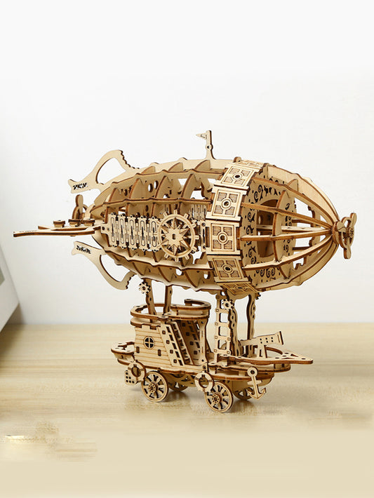 Factory wholesale Music Park 3D Wooden Puzzle Airship Model kits for Adults Model Building Kit  Brain Teaser for Adults to Build Hand Craft Mechanical